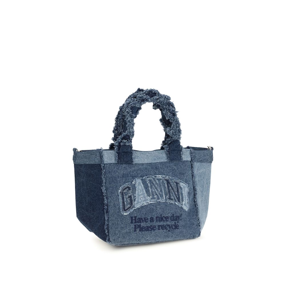 Blue Cotton Handbag