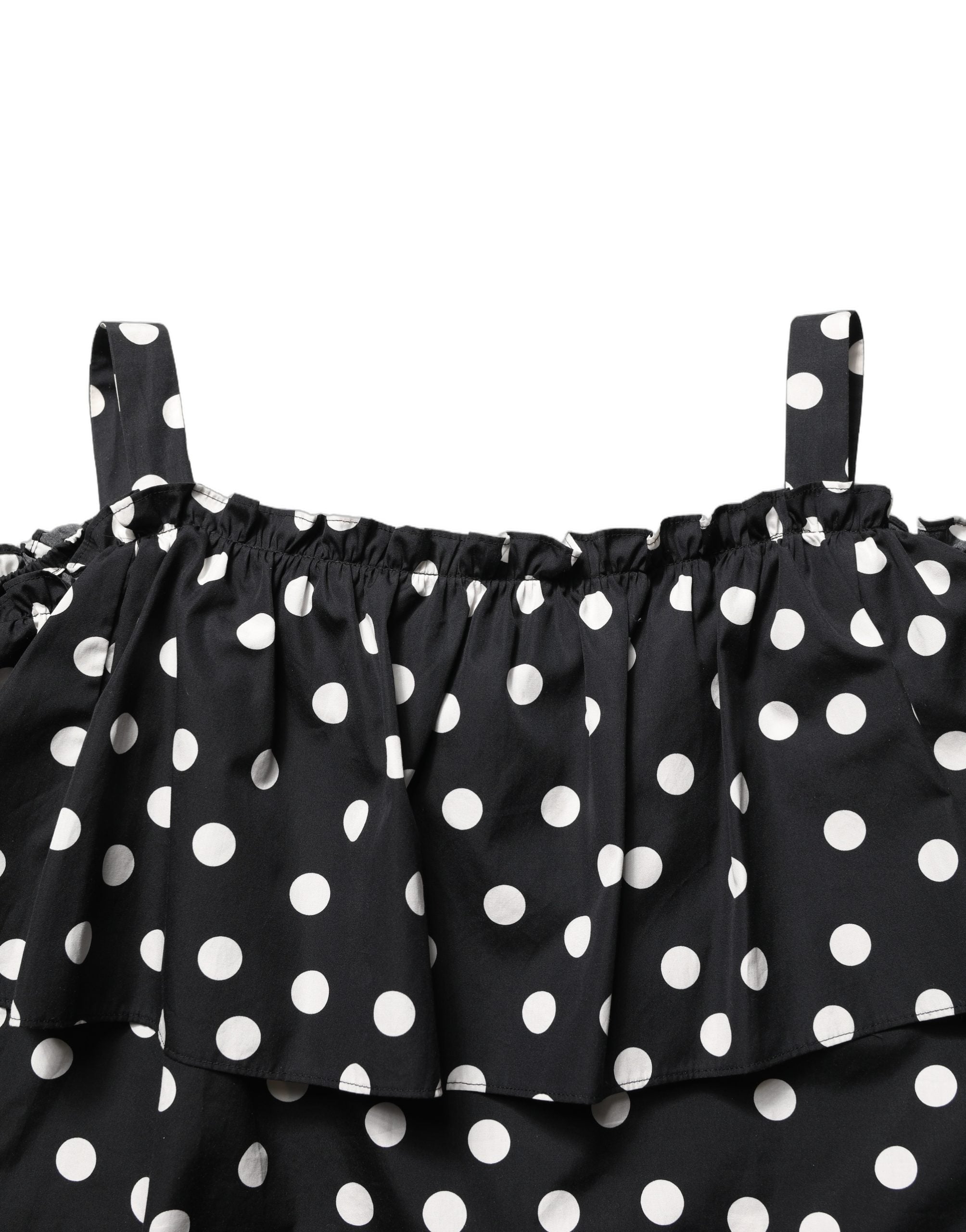 Black White Polka Dot Off Shoulder Top