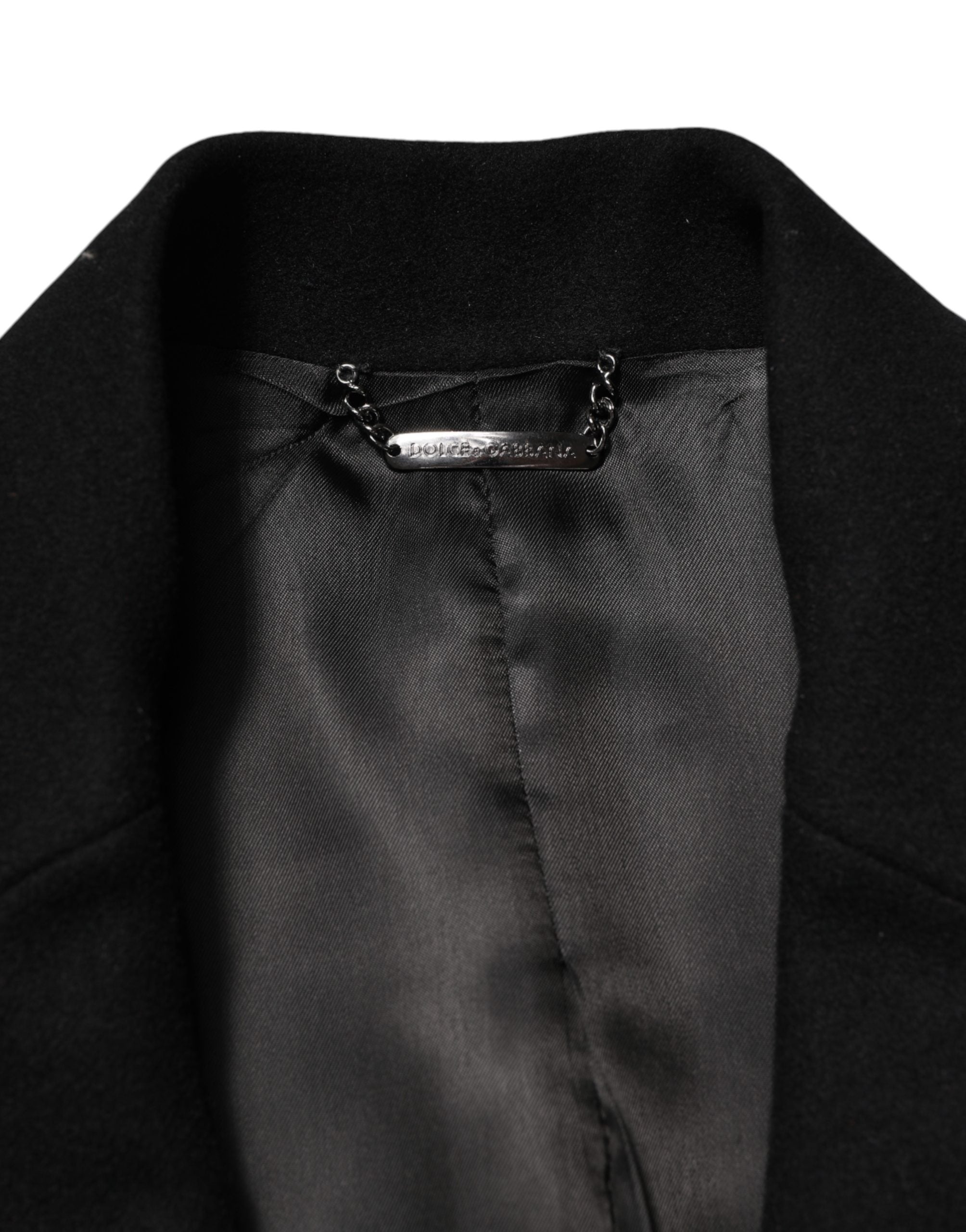 Black Heraldic Patch Single Breasted Jacket
