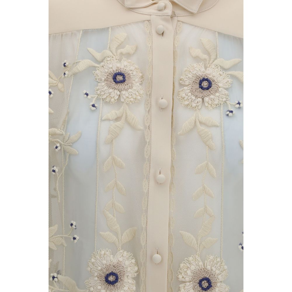 Beige Silk Shirt