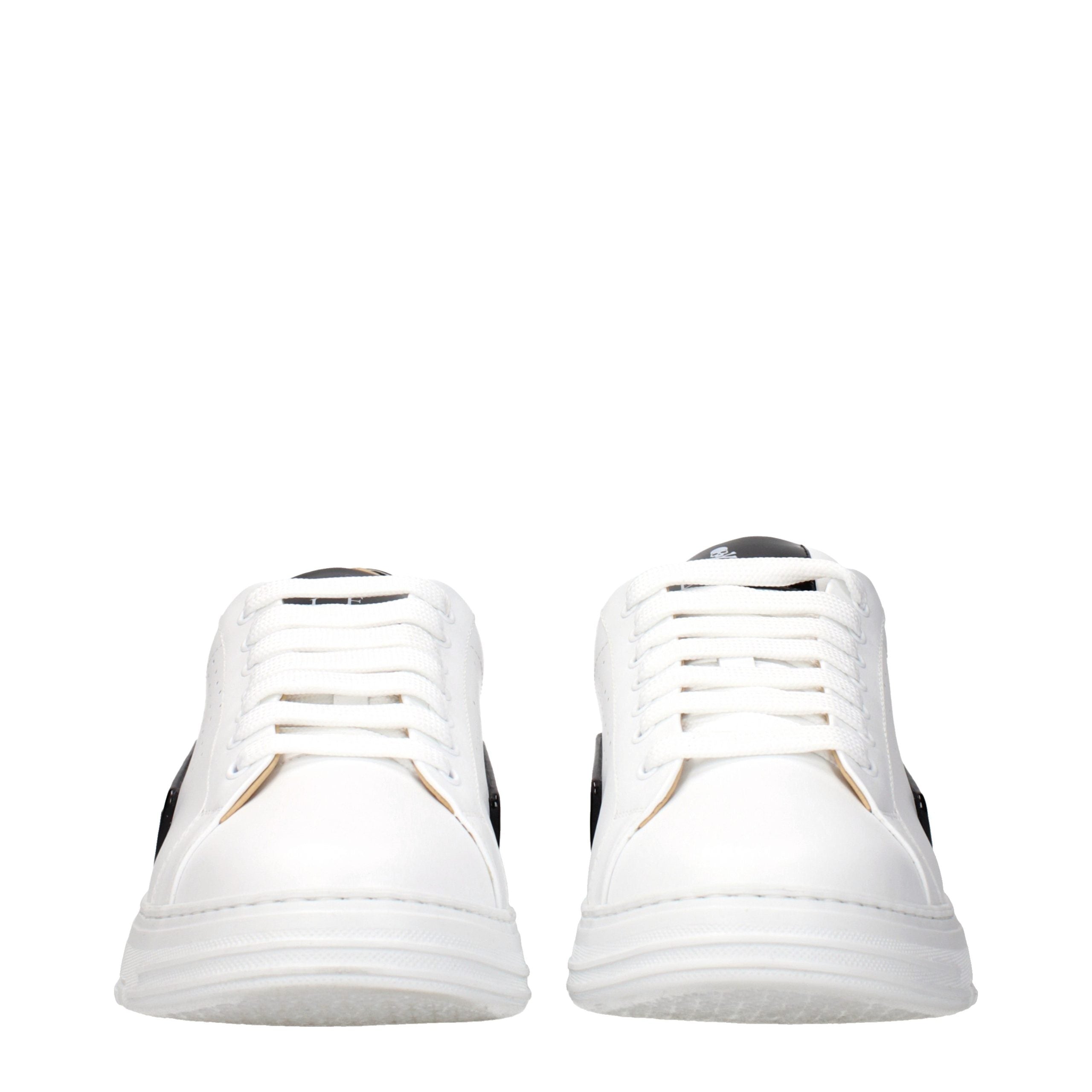 White Leather Low Top Sneakers