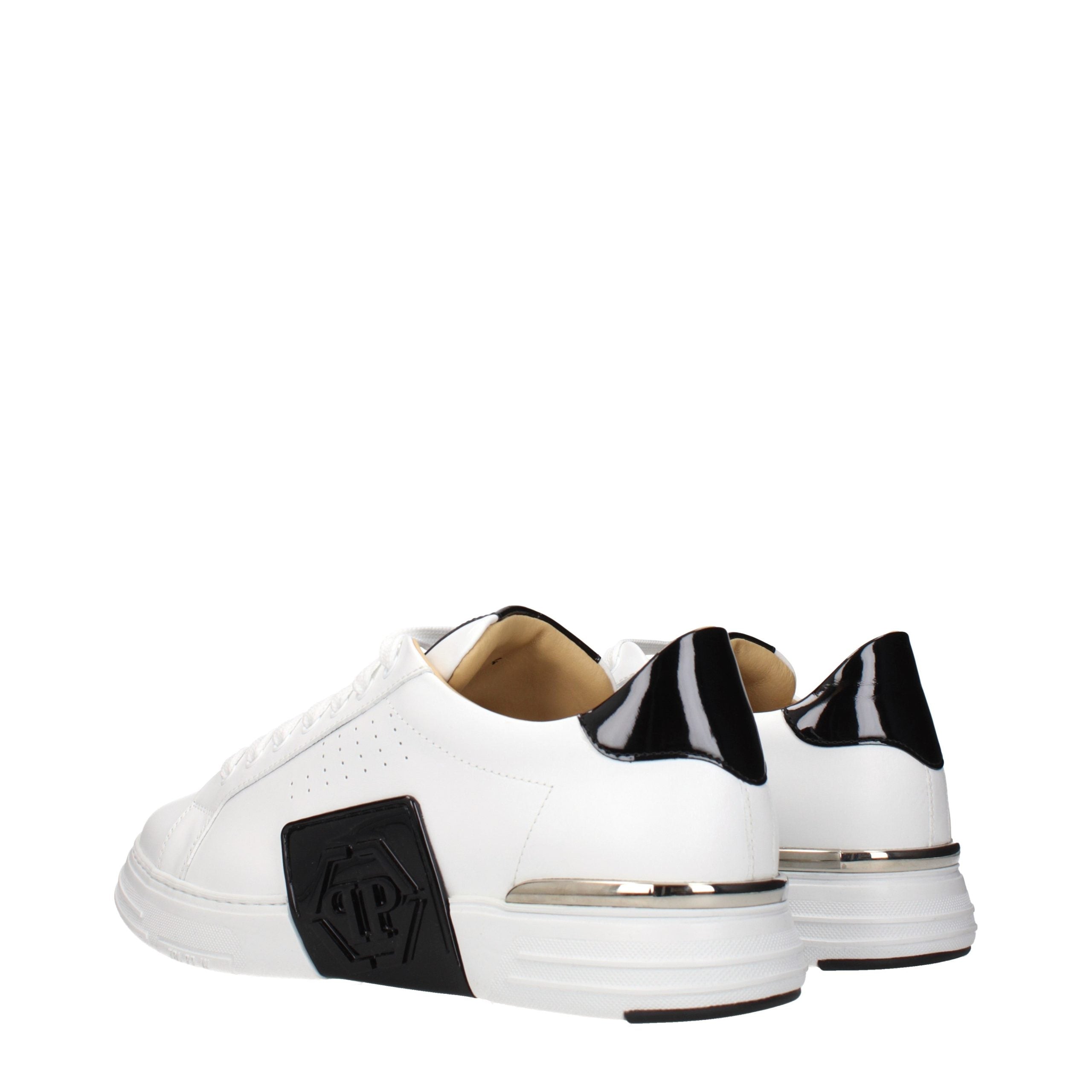 White Leather Low Top Sneakers