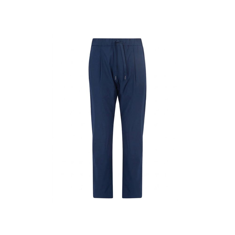 Blue Elastane Casual Pants
