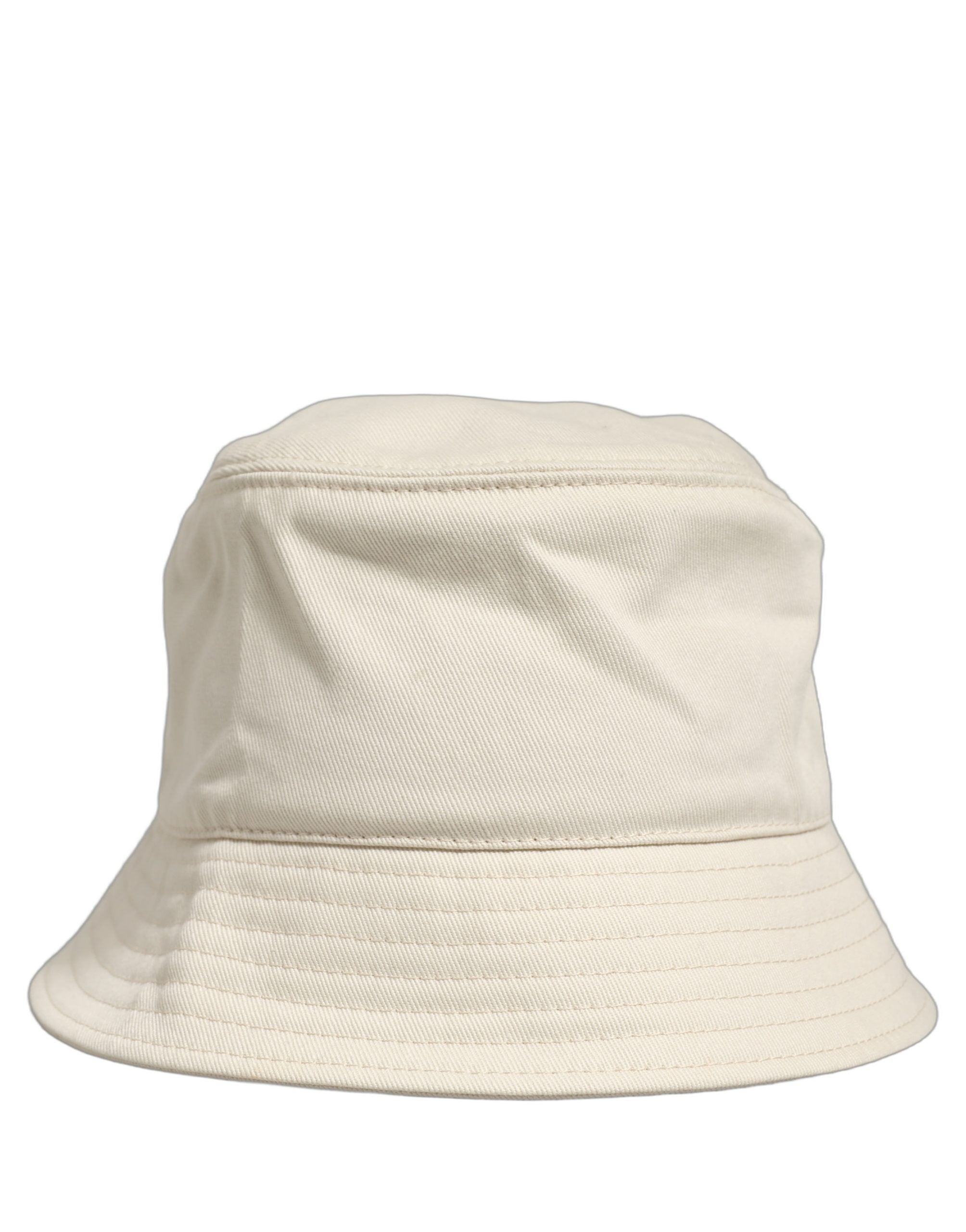 Men White Cotton Fisherman Bucket Hat