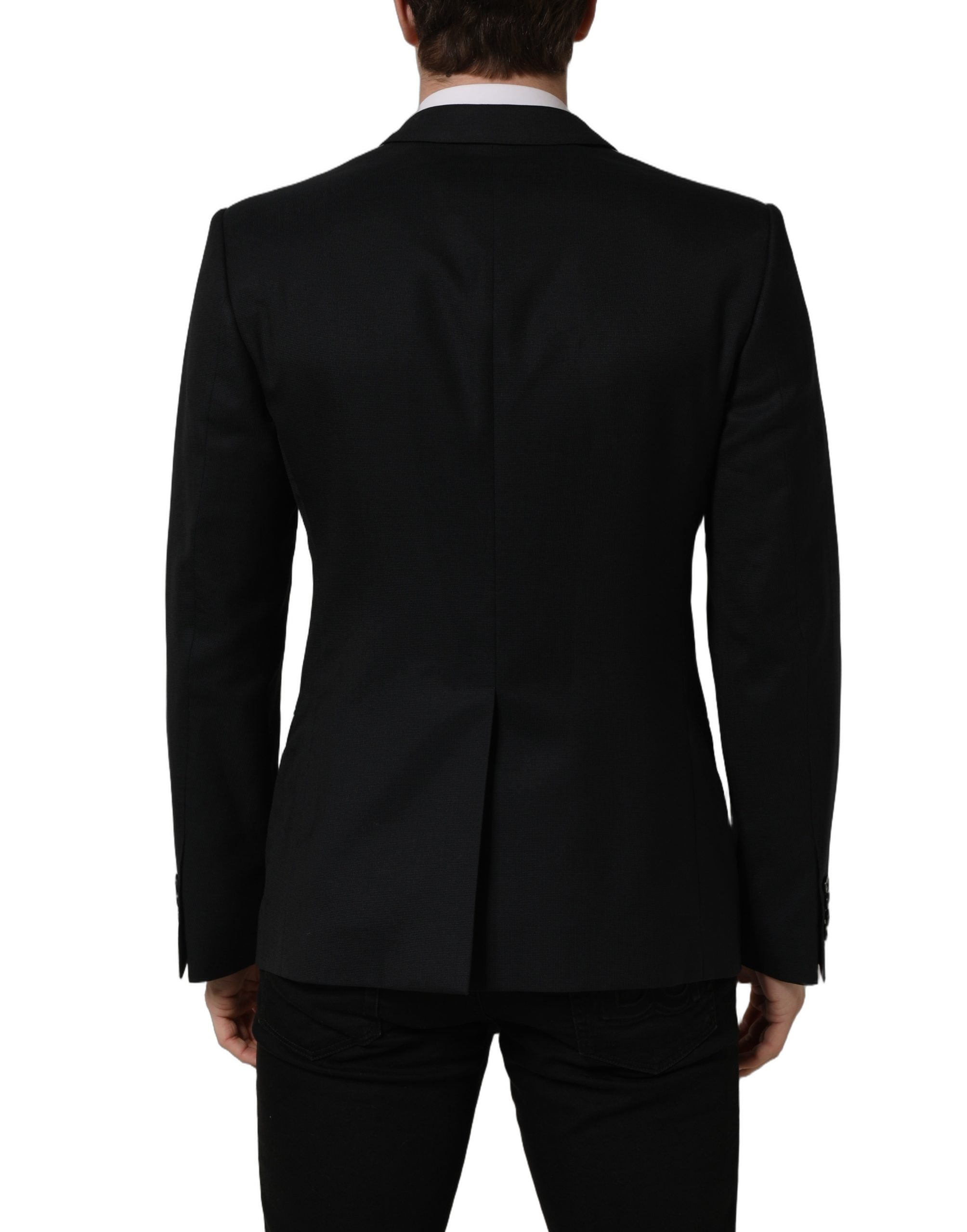 Black Wool Single Breasted Blazer Jacket