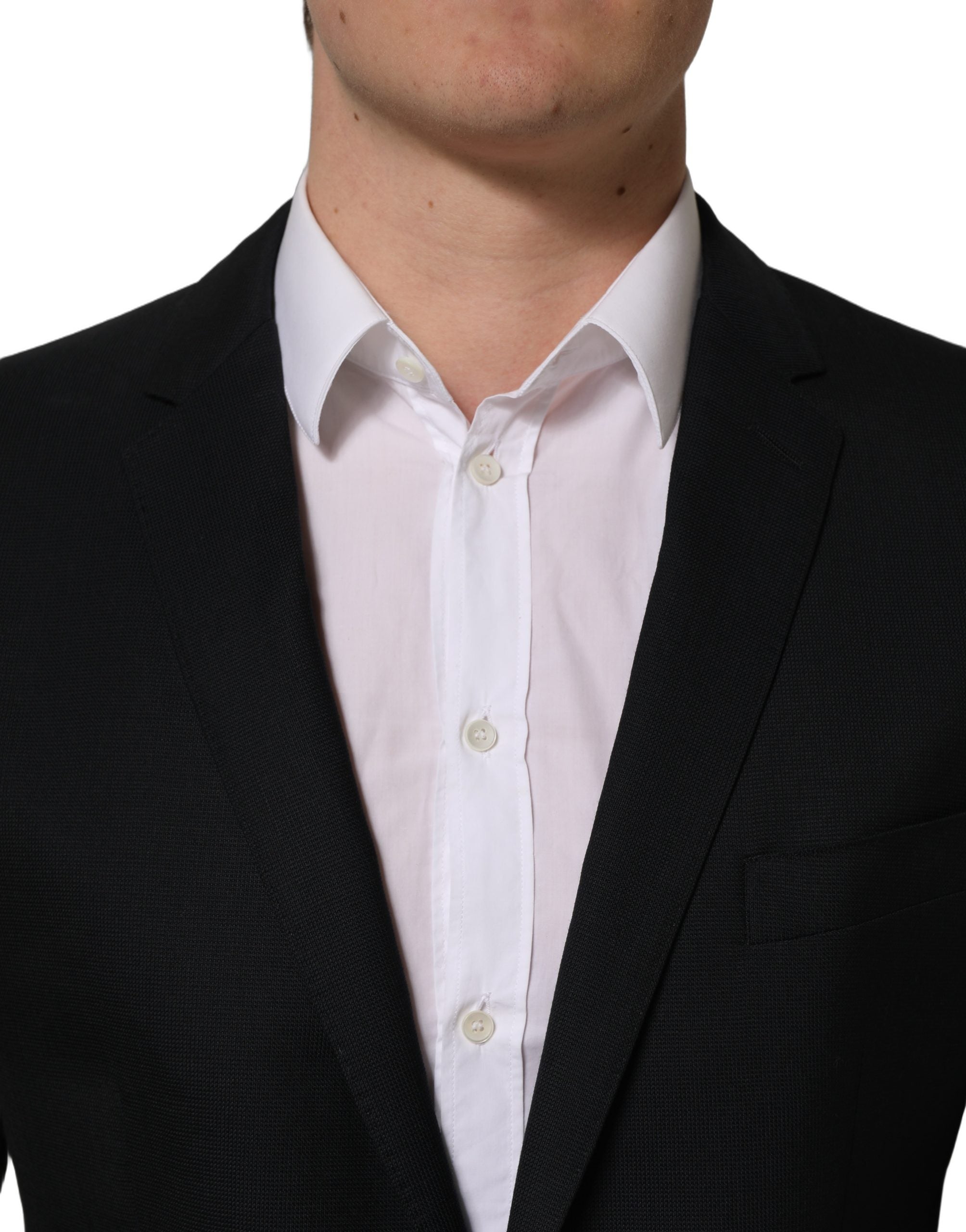 Black Wool Single Breasted Blazer Jacket