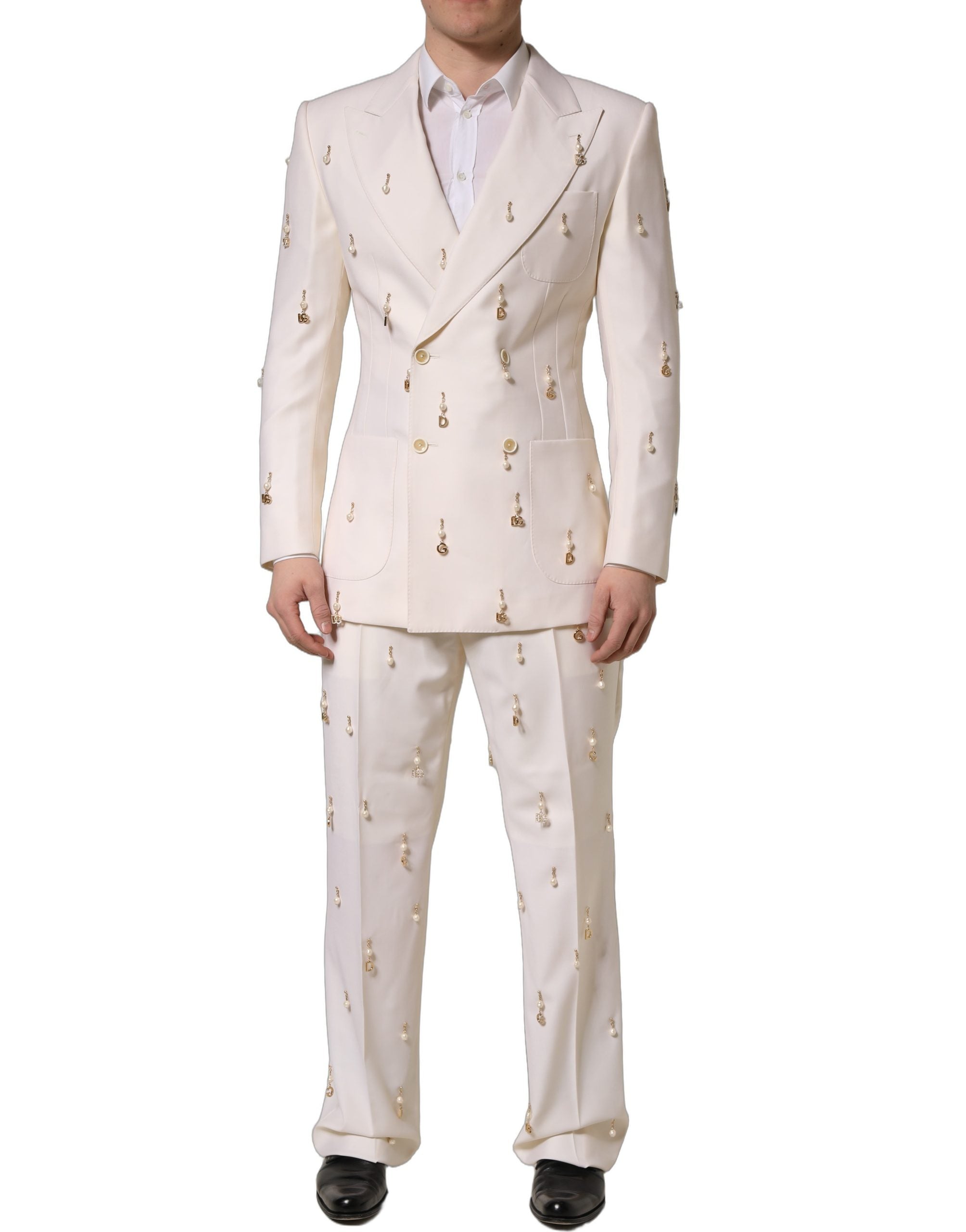 White Wool Slim Fit Formal 2 Piece Men Suit