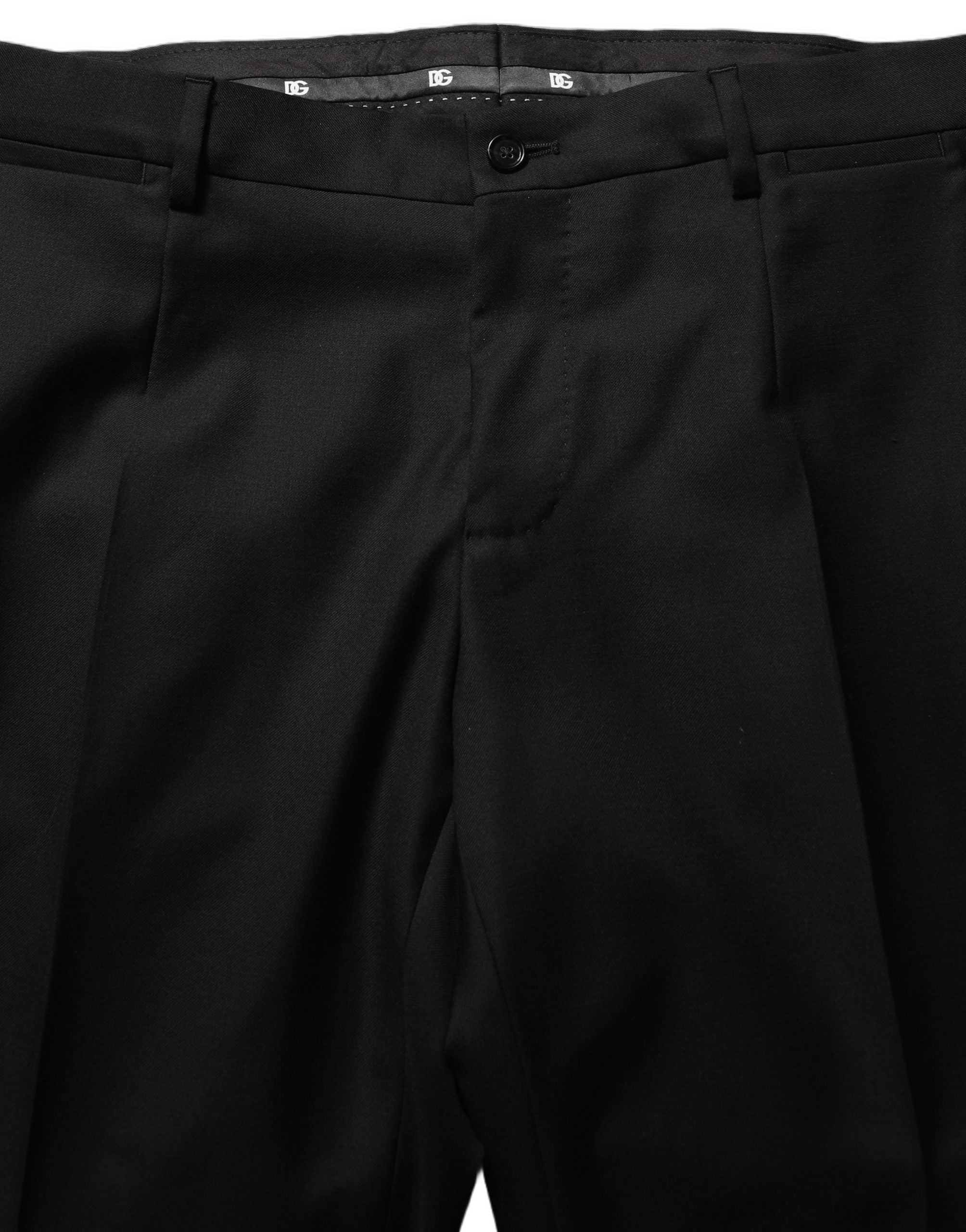 Black Wool Slim Fit Formal 2 Piece Men Suit