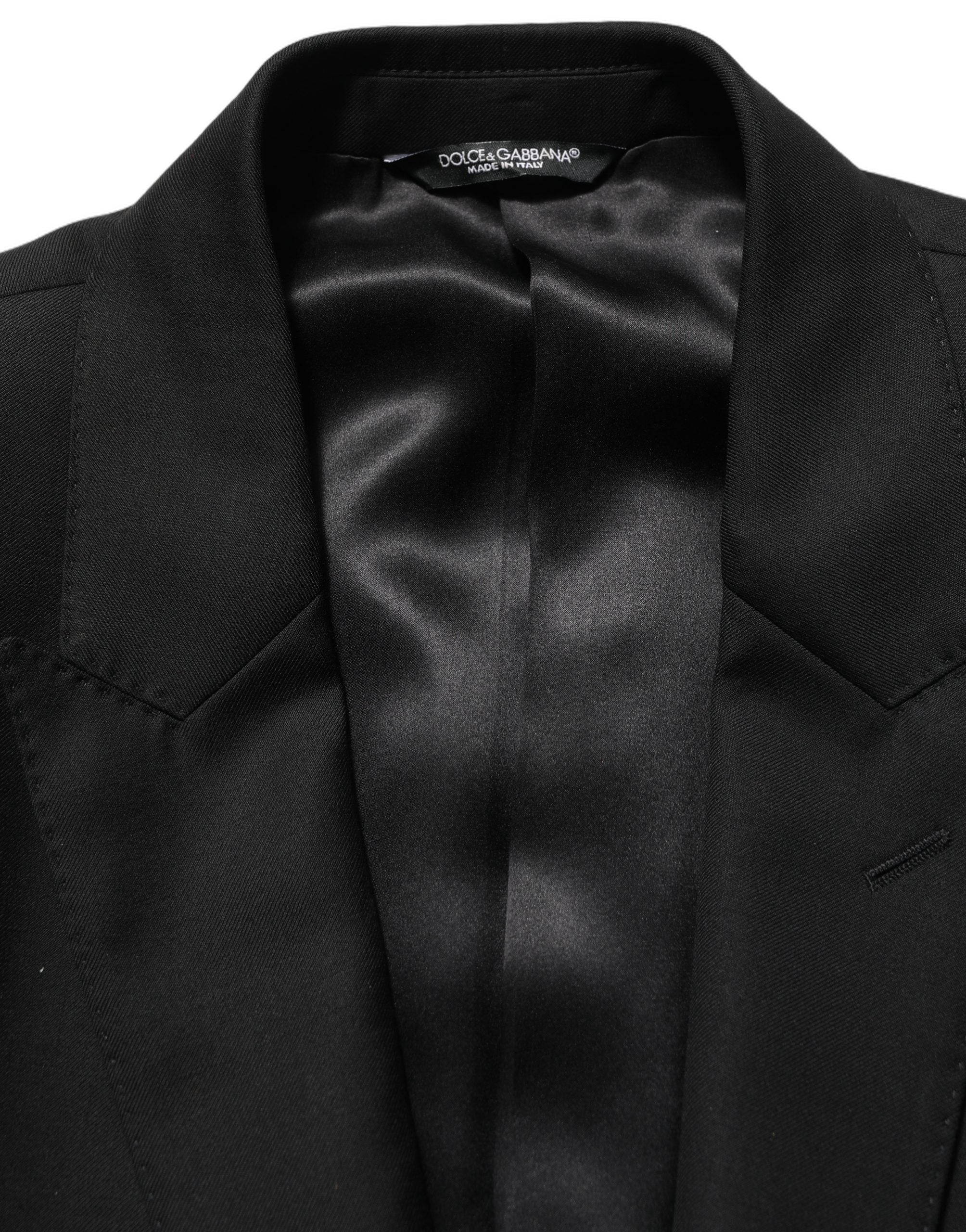 Black Wool Slim Fit Formal 2 Piece Men Suit