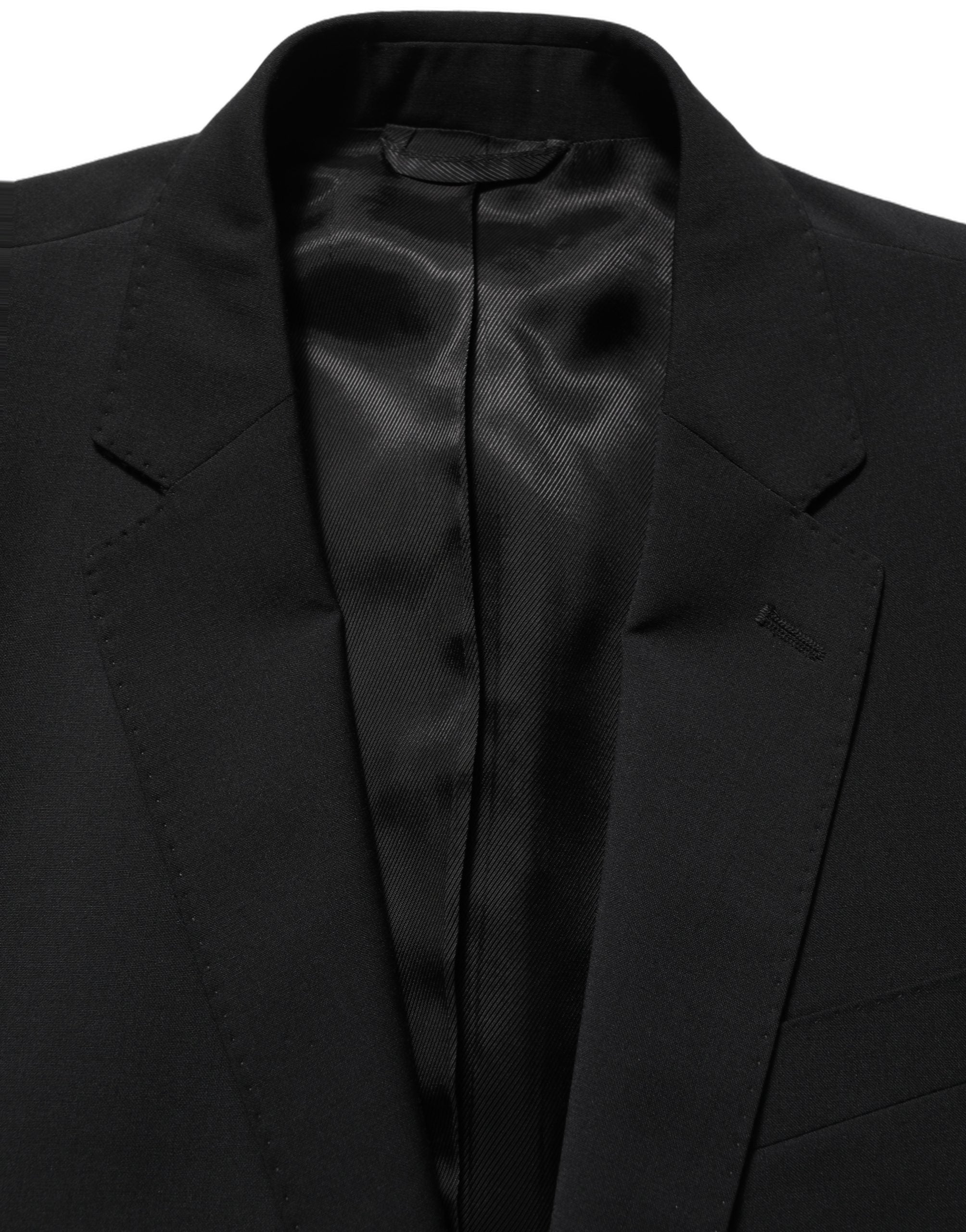 Black Wool Slim Fit Formal 2 Piece Men Suit