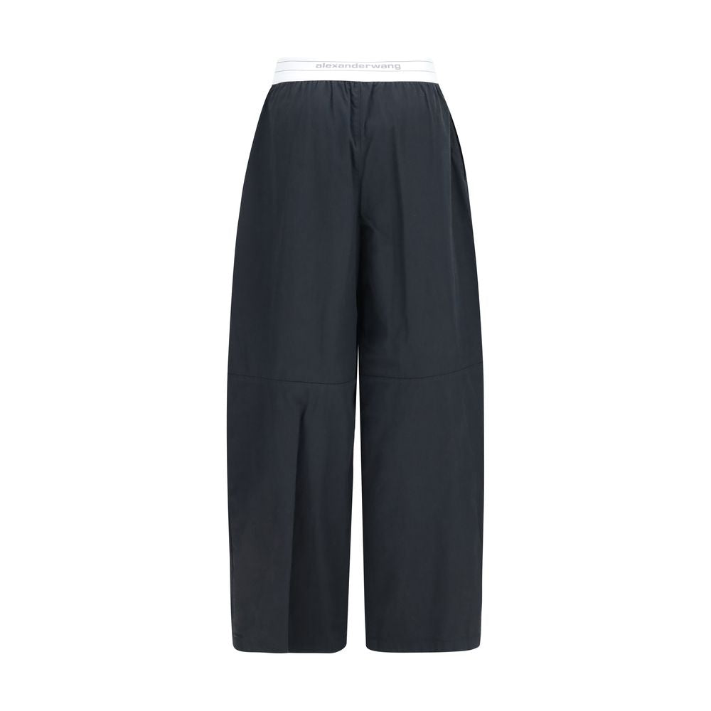 Black Cotton Casual Pants