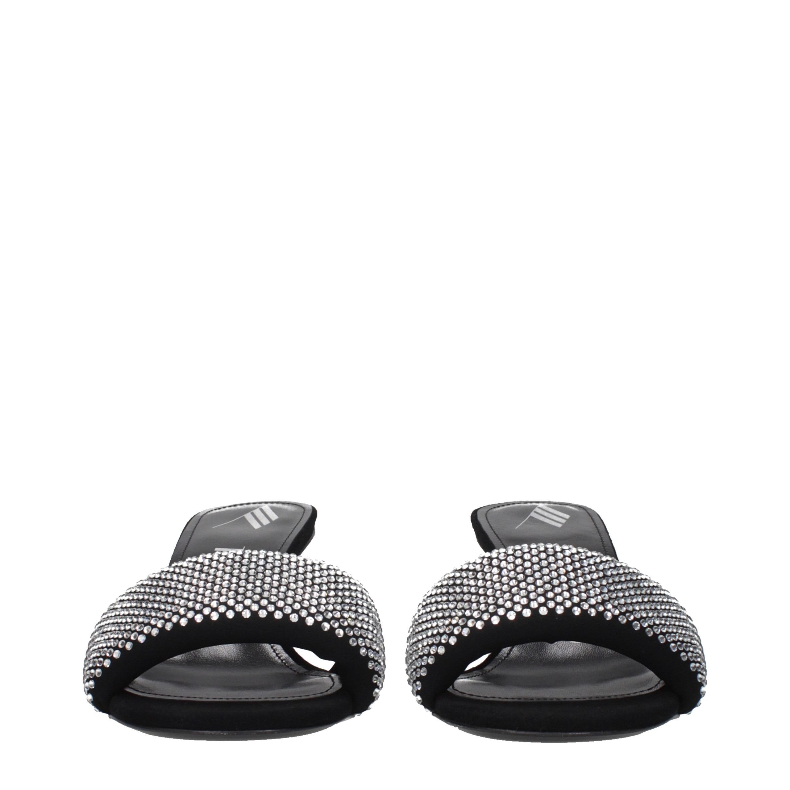 Black Fabric Platform Sandals