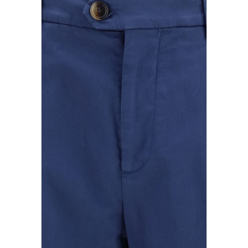 Blue Cotton Chino Pants