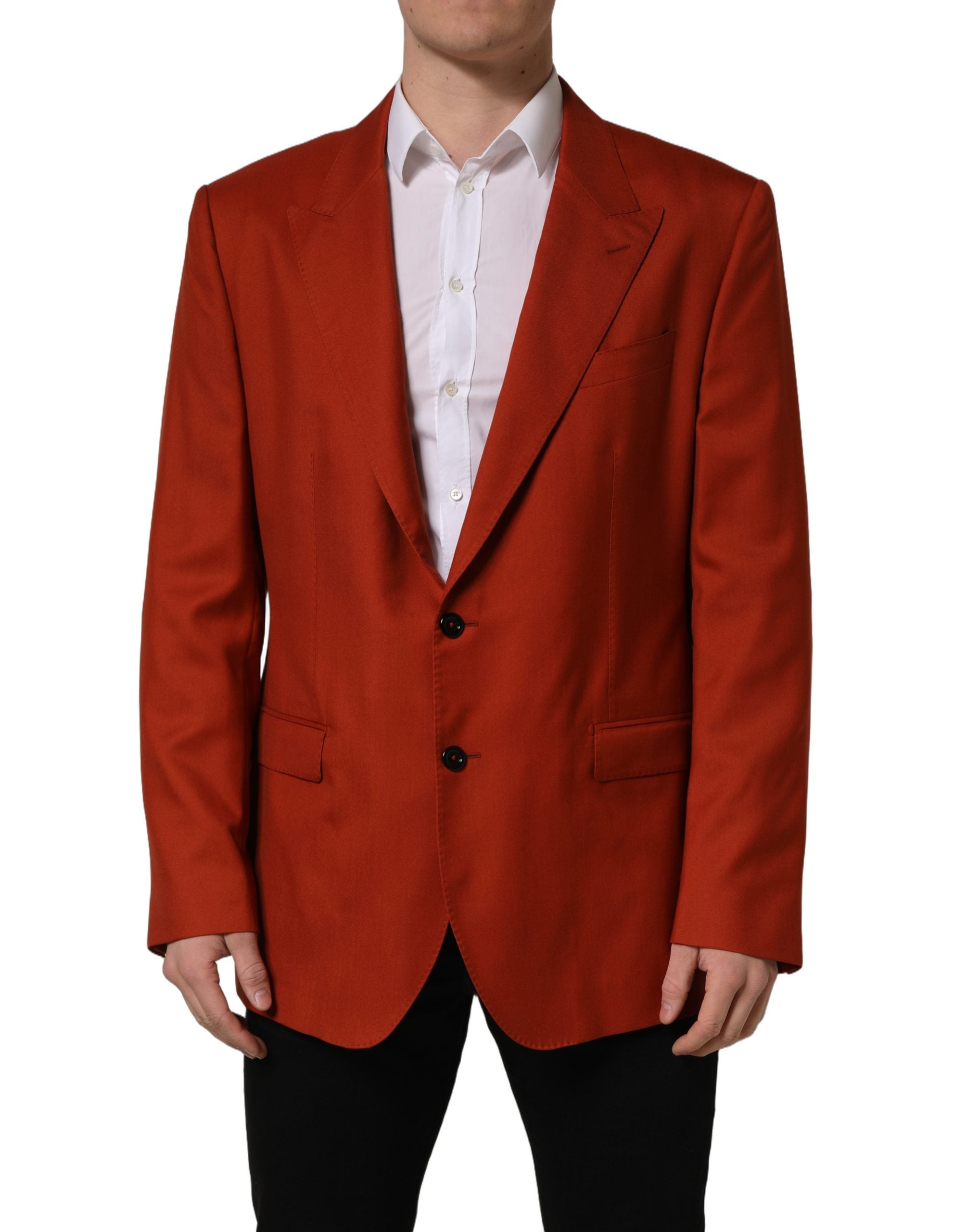 Red Cashmere Single Breasted Blazer Jacket