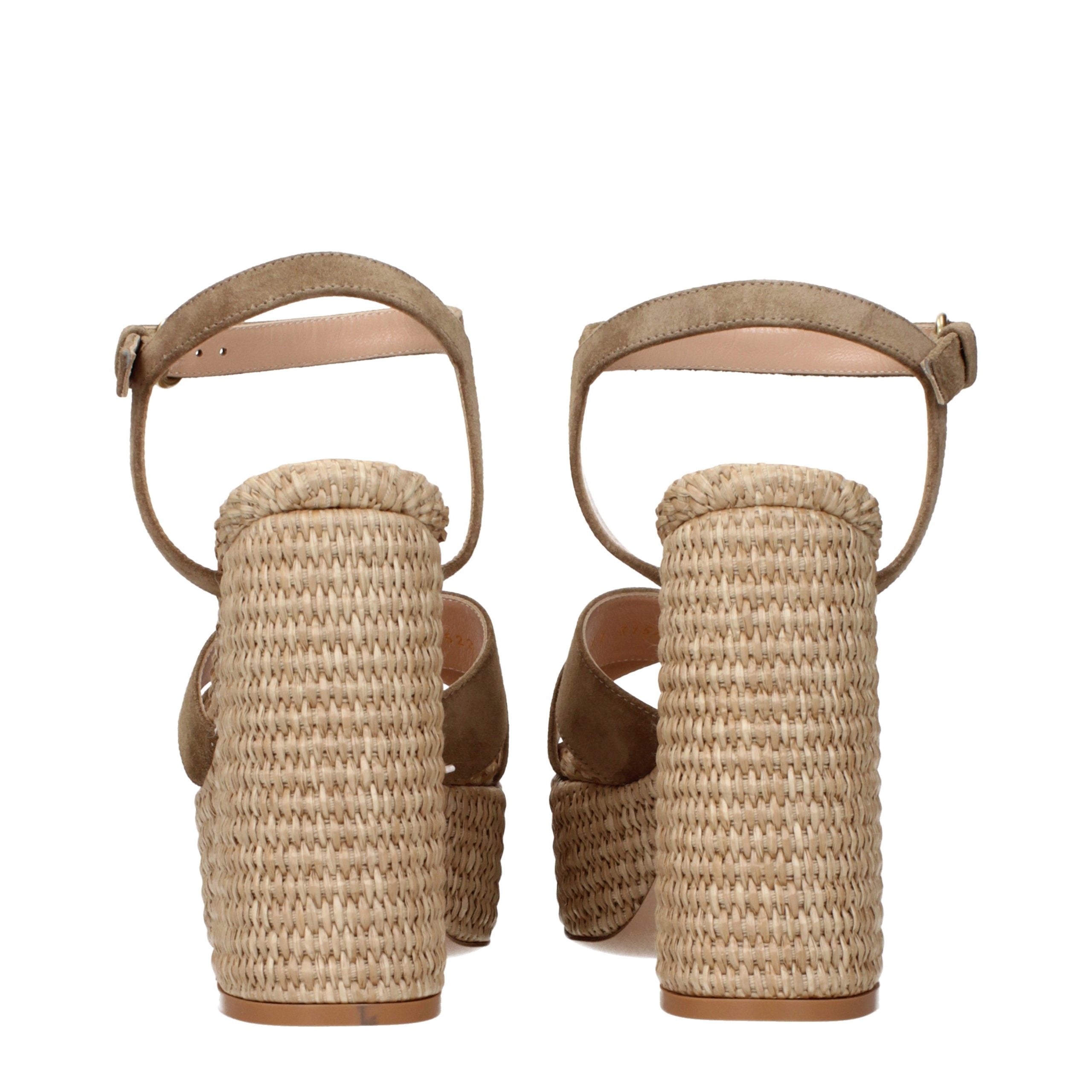 Brown Leather Platform Sandals