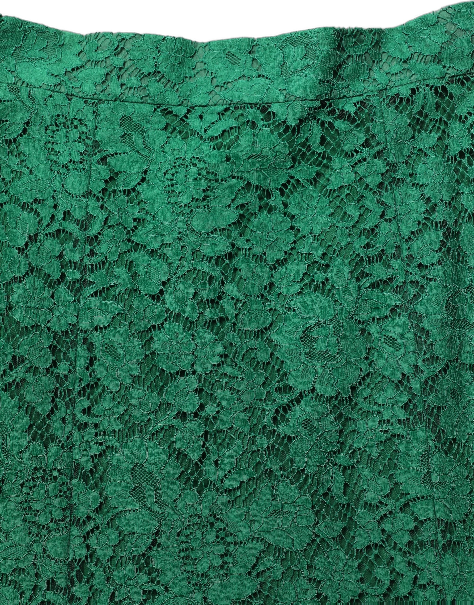Green Lace High Waist Mermaid Midi Skirt
