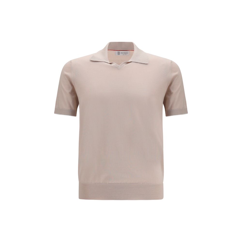 Beige Cotton Polo Shirt