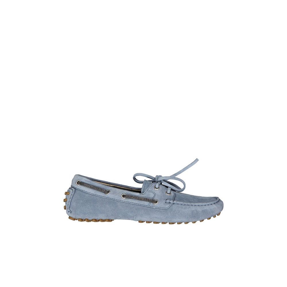 Blue Leather Moccassin