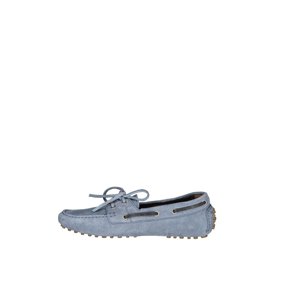 Blue Leather Moccassin