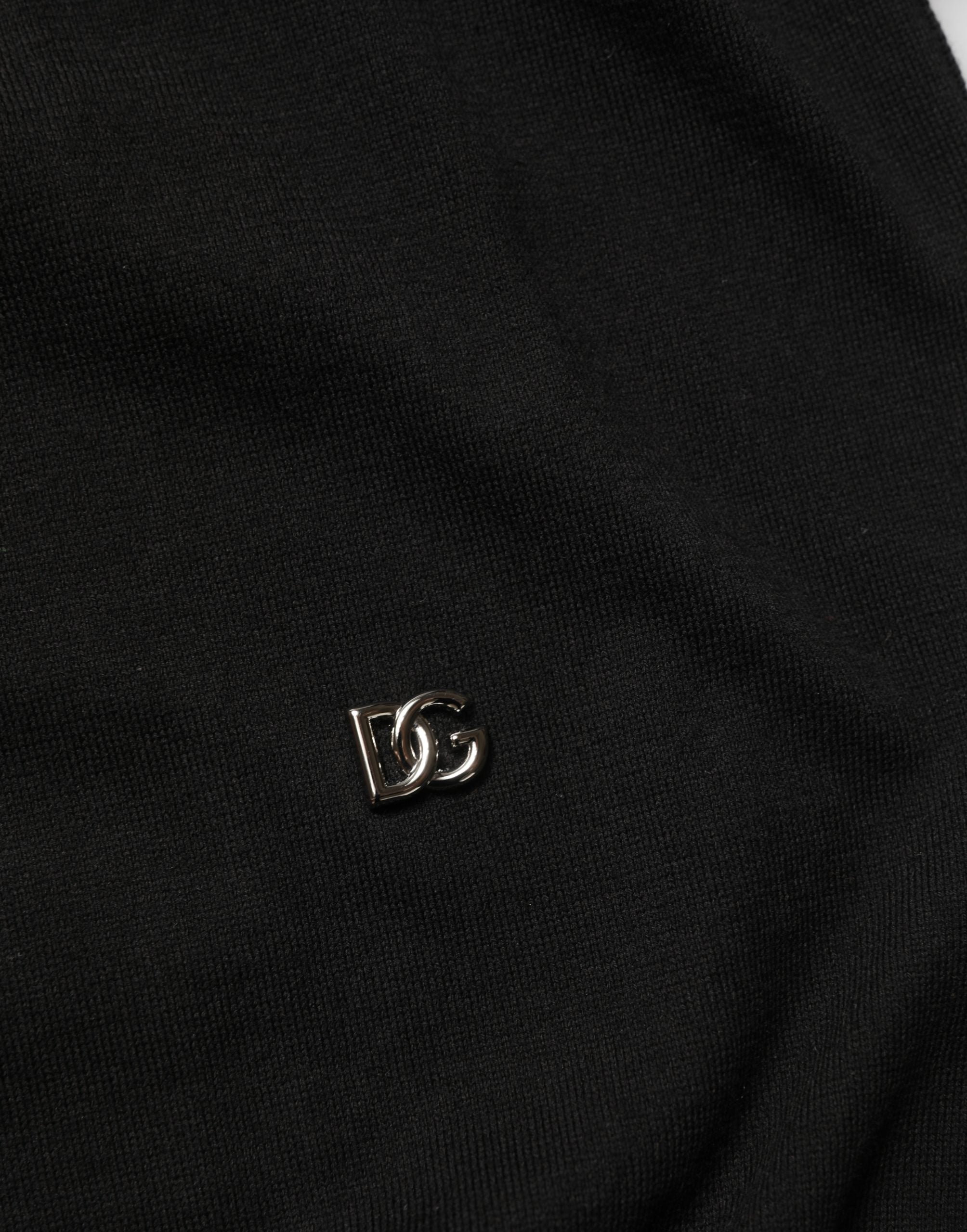 Black Cotton Collared Short Sleeves Men Polo T-shirt