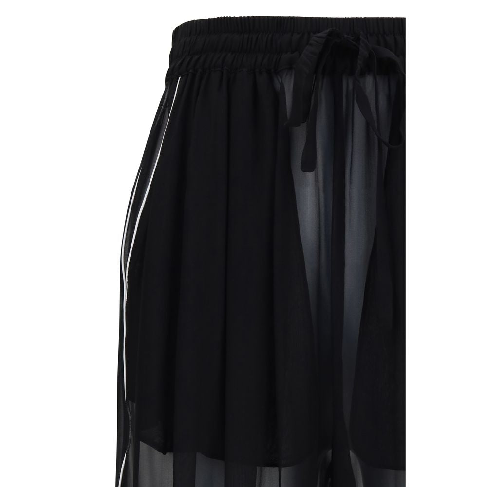 Black Silk Casual Pants