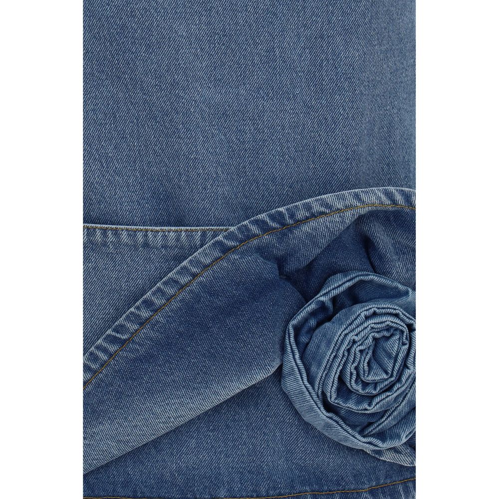 Blue Cotton Casual Dress