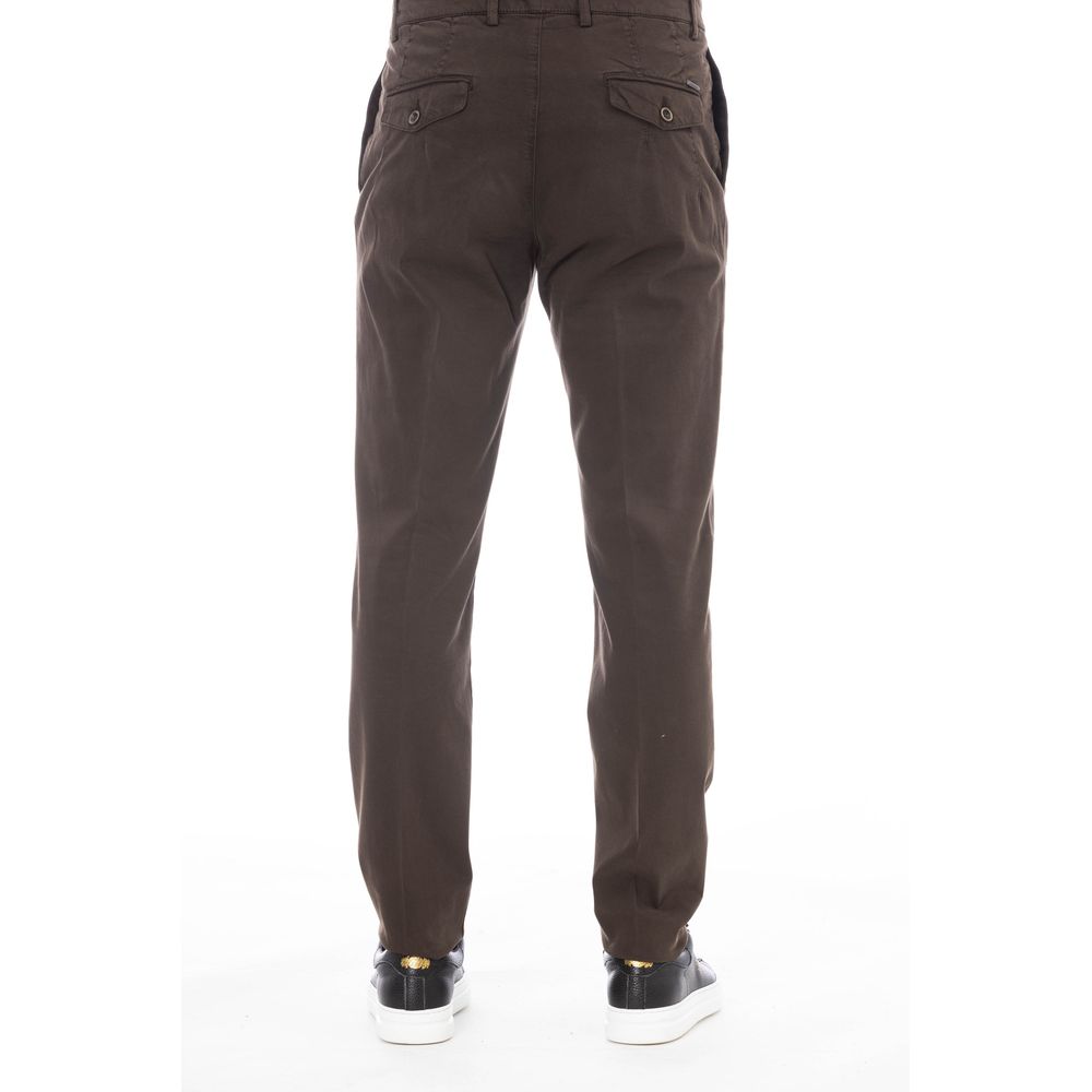 Brown Cotton Men Pant