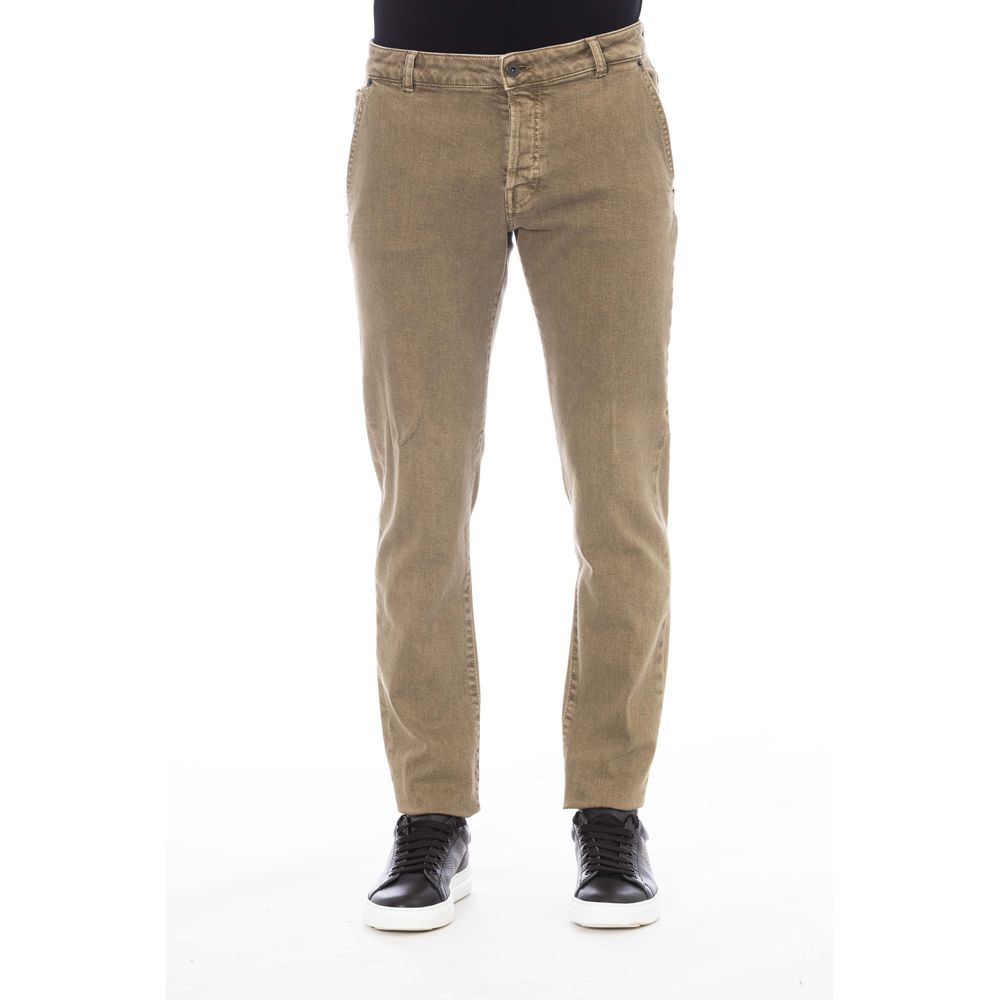 Green Cotton Men Pant