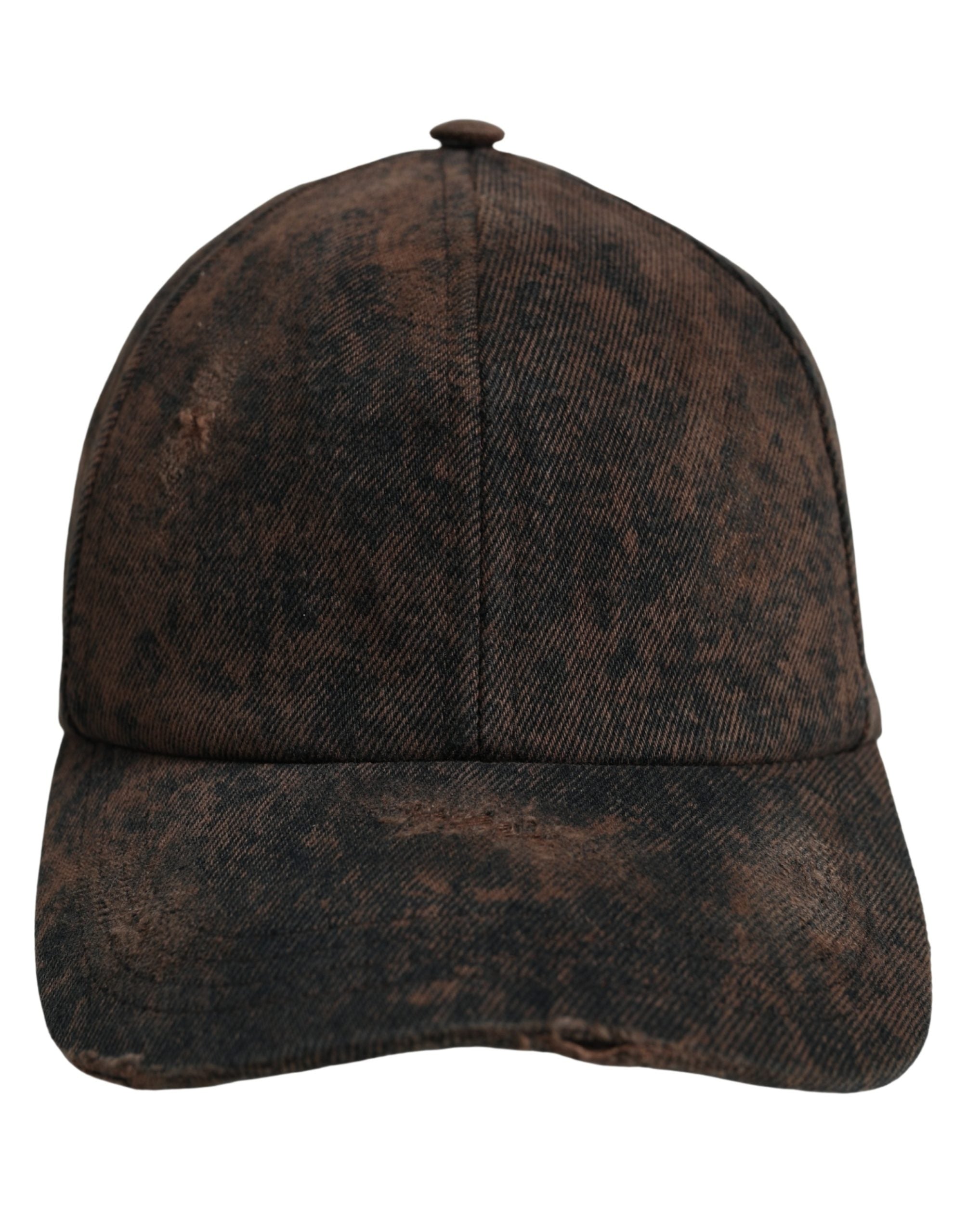 Men Brown Cotton Distressed Baseball Cap Hat