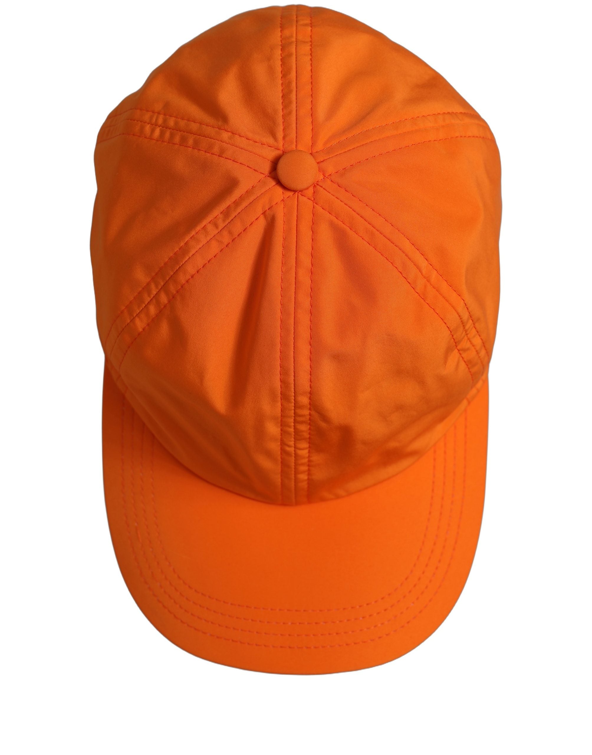 Men Orange Polyester Baseball Cap 6 Panels Hat