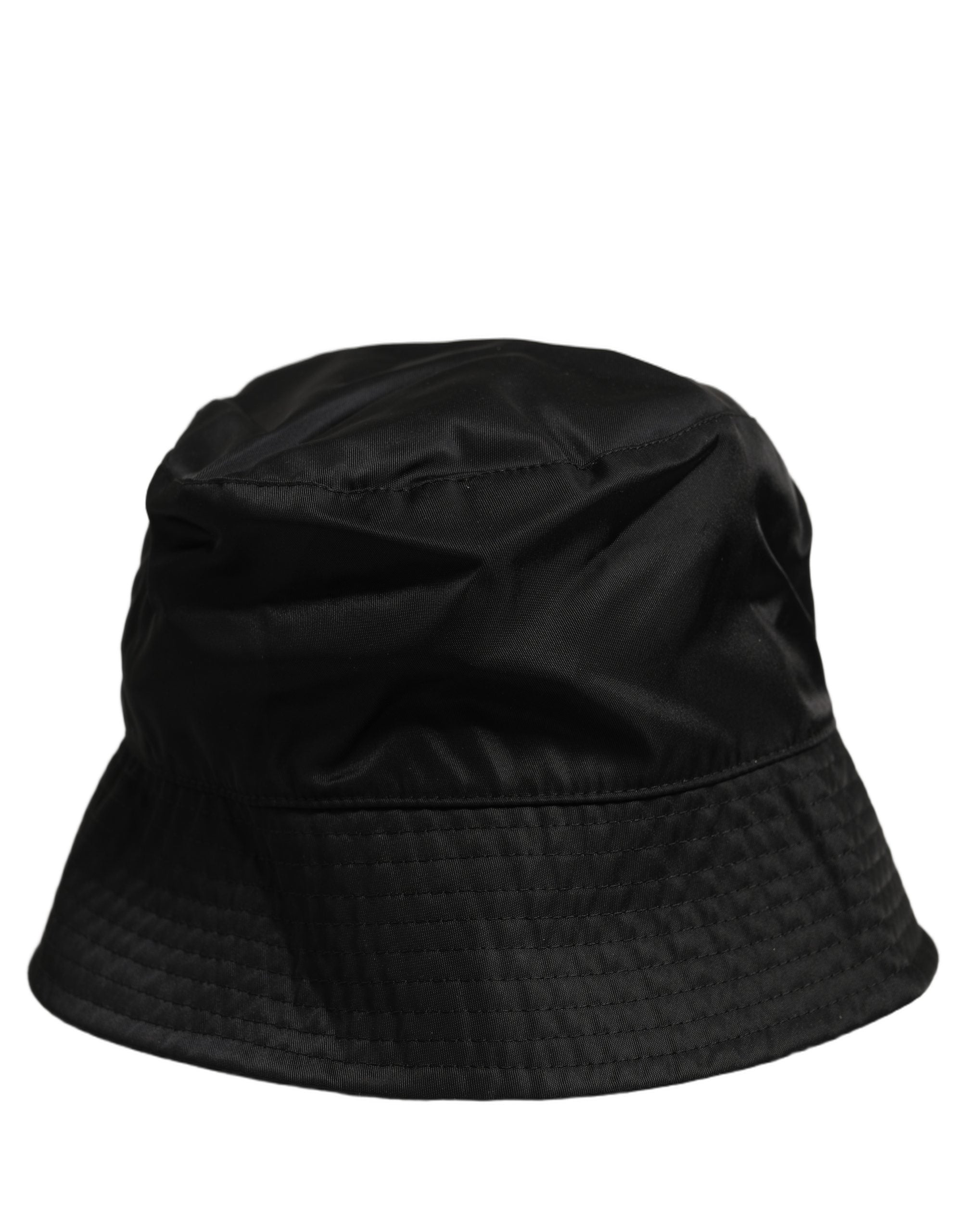 Men Black Nylon Wide Brim Bucket Capello Hat
