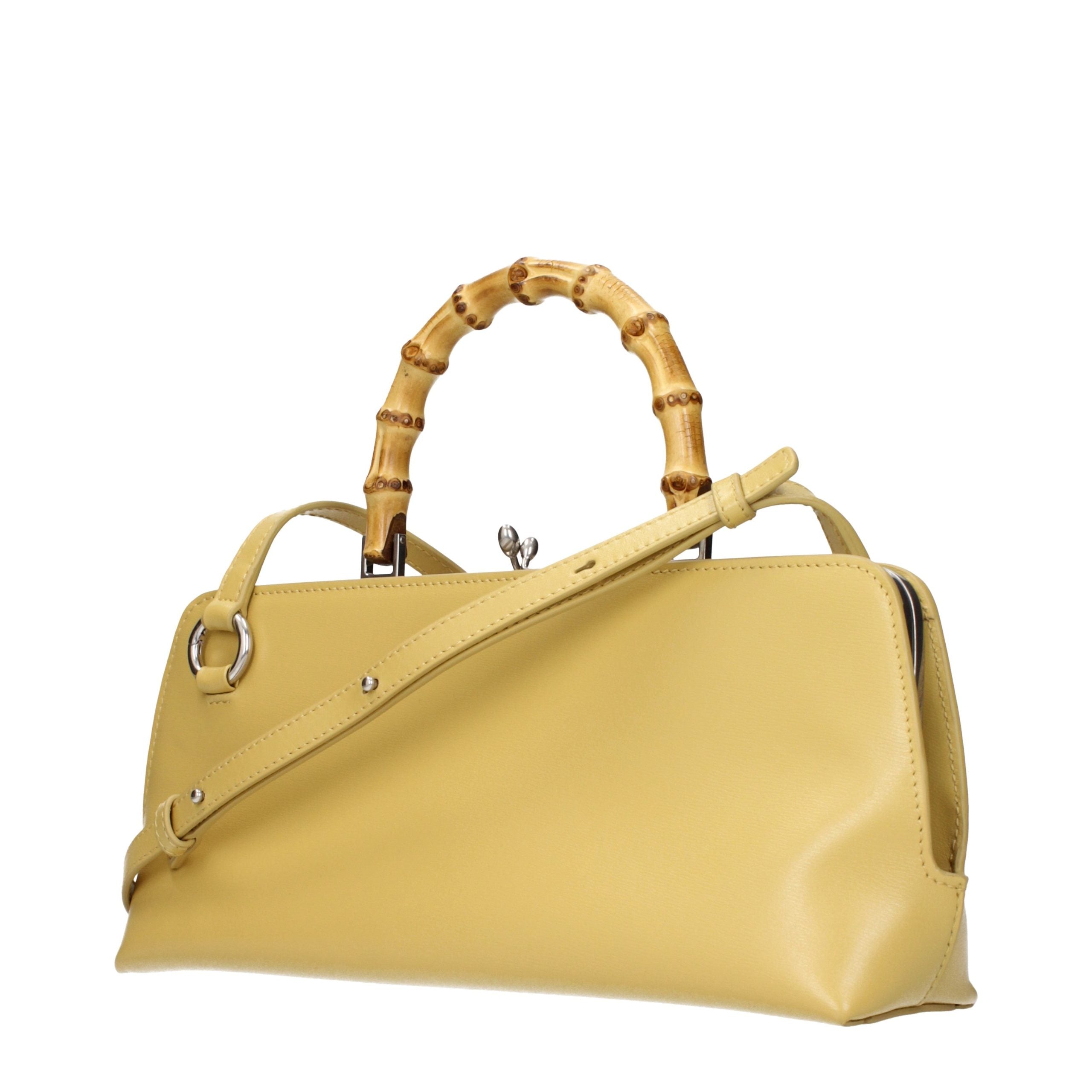 Yellow Leather Crossbody Bag
