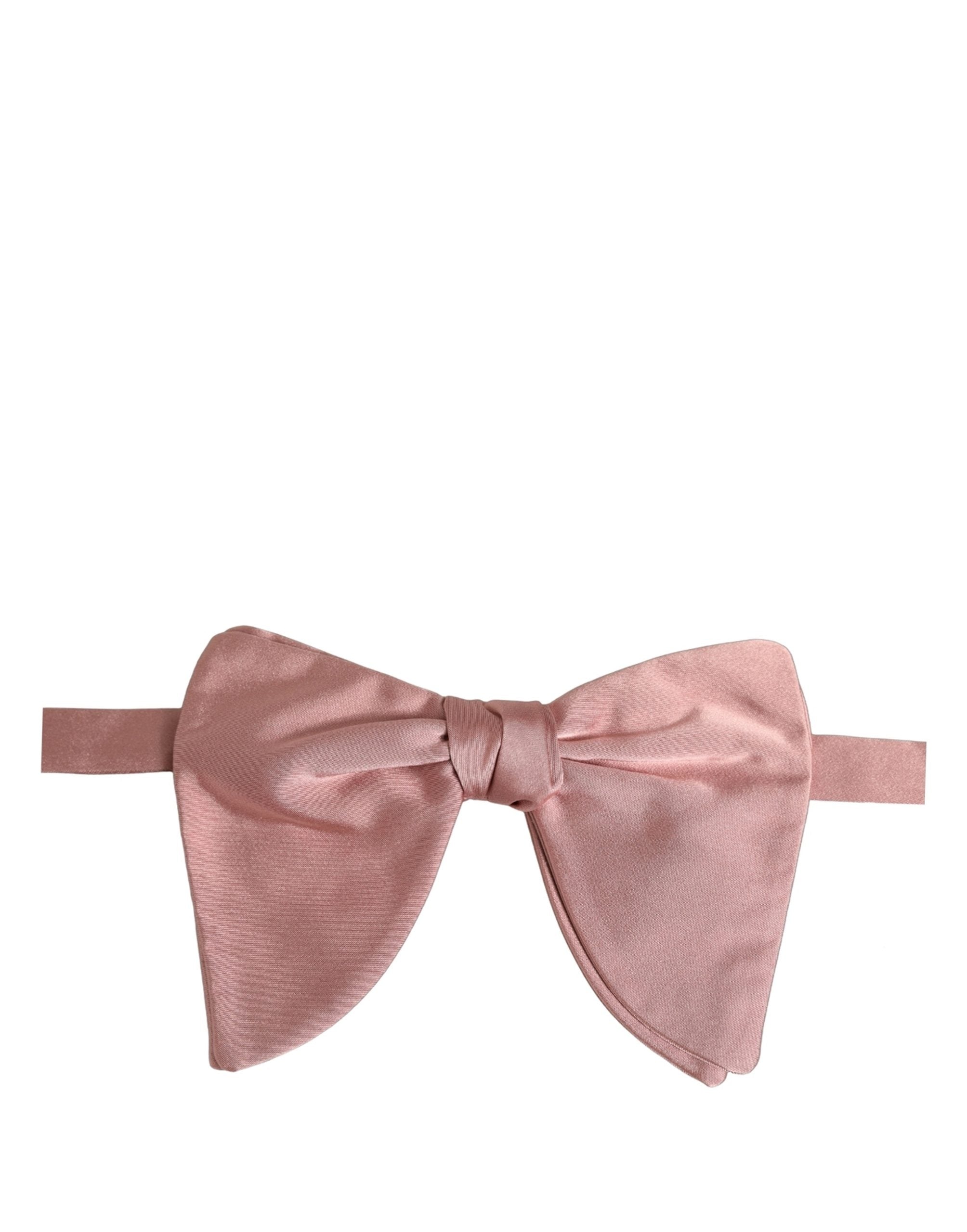 Men Pink 100% Silk Adjustable Neck Papillon Bow Tie