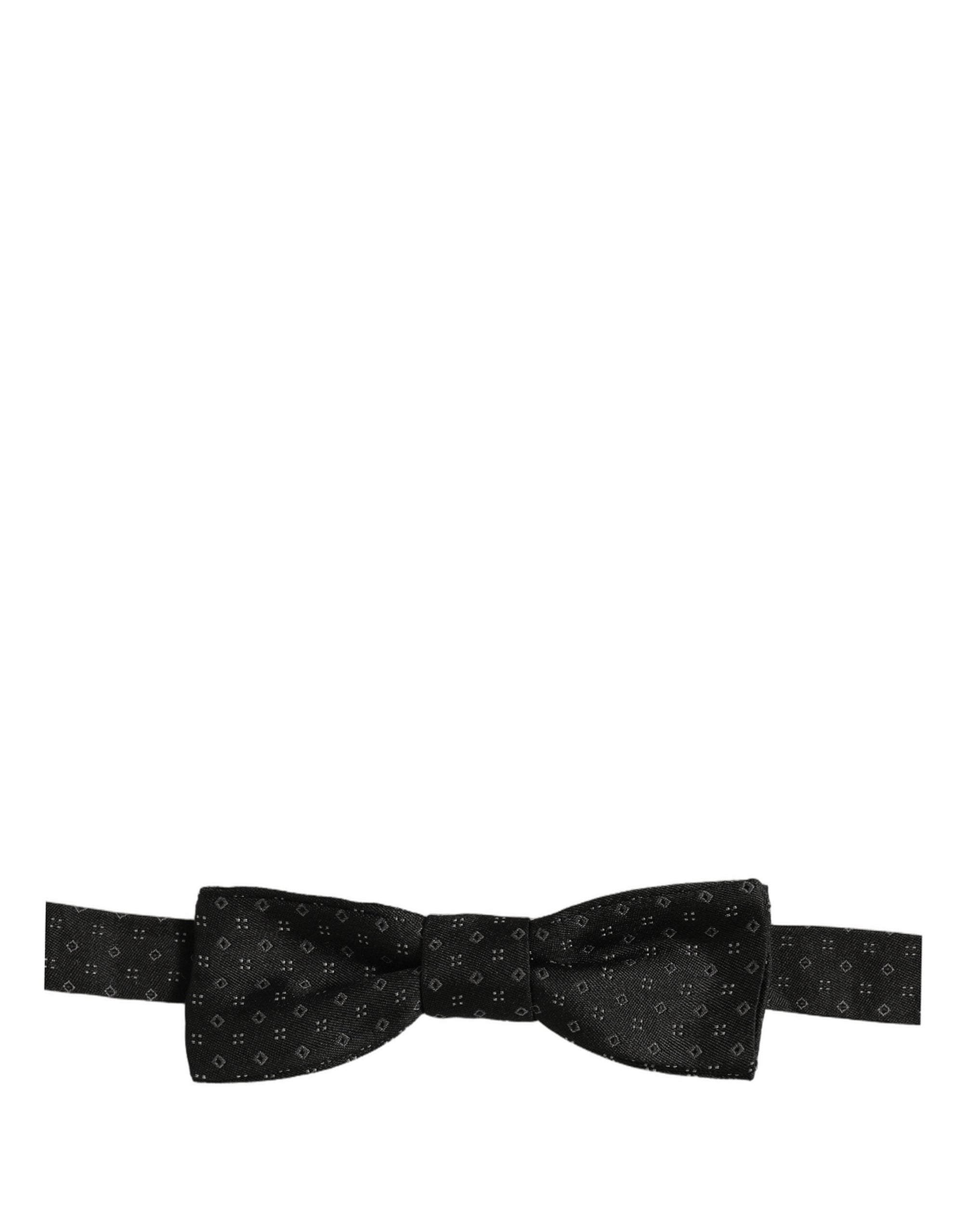 Black Diamond Pattern Adjustable Neck Papillon Bow Tie