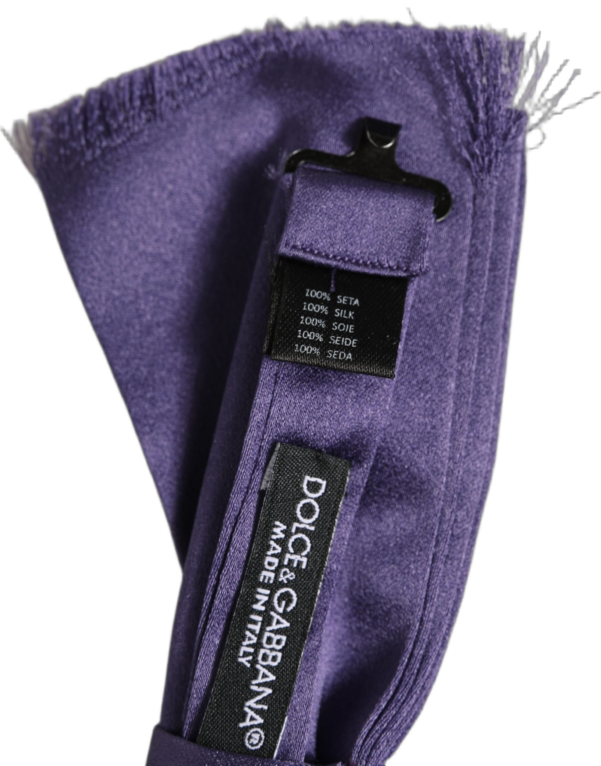 Men Purple 100% Silk Adjustable Neck Papillon Bow Tie