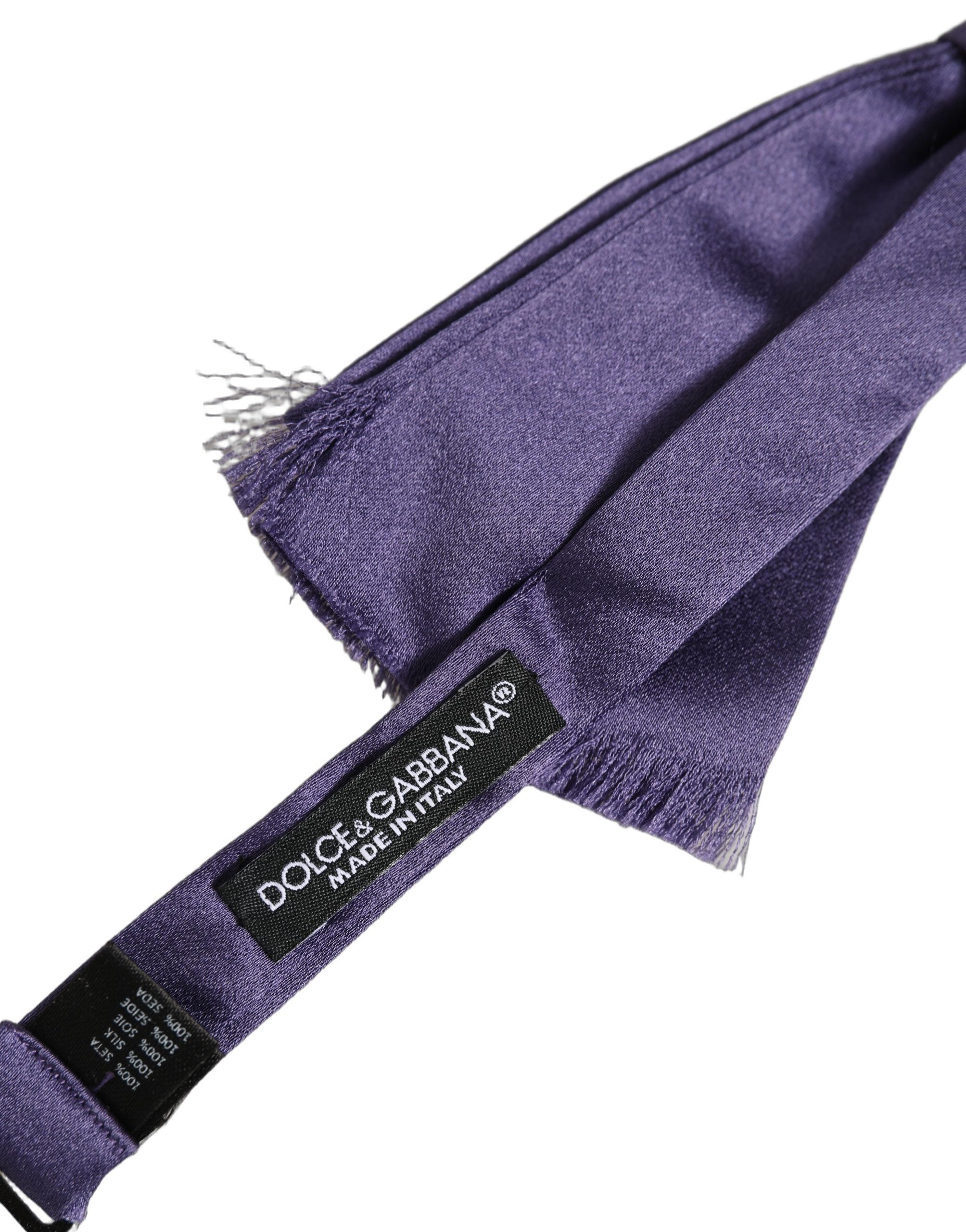 Men Purple 100% Silk Adjustable Neck Papillon Bow Tie
