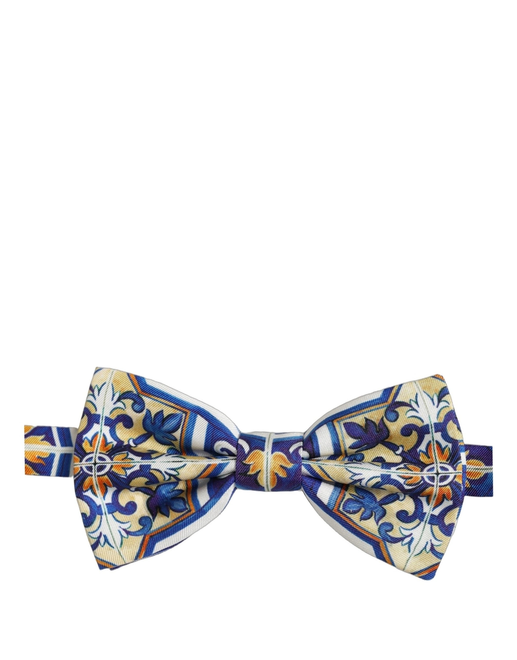 Men Multicolor Majolica Adjustable Neck Papillon Bow Tie