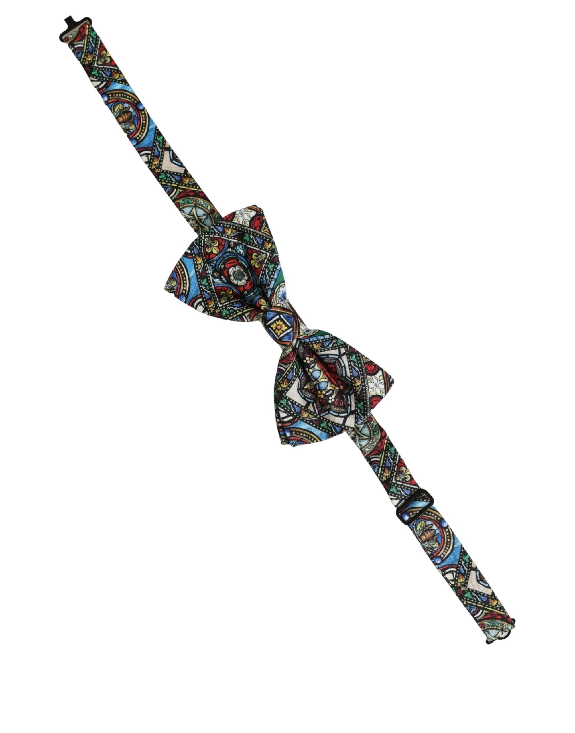 Men Multicolor Sicilian Adjustable Neck Papillon Bow Tie