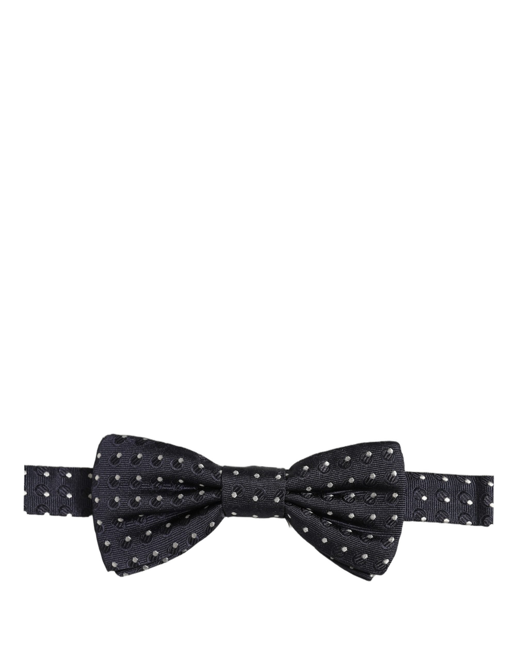 Black White Polka Dot Adjustable Neck Papillon Bow Tie