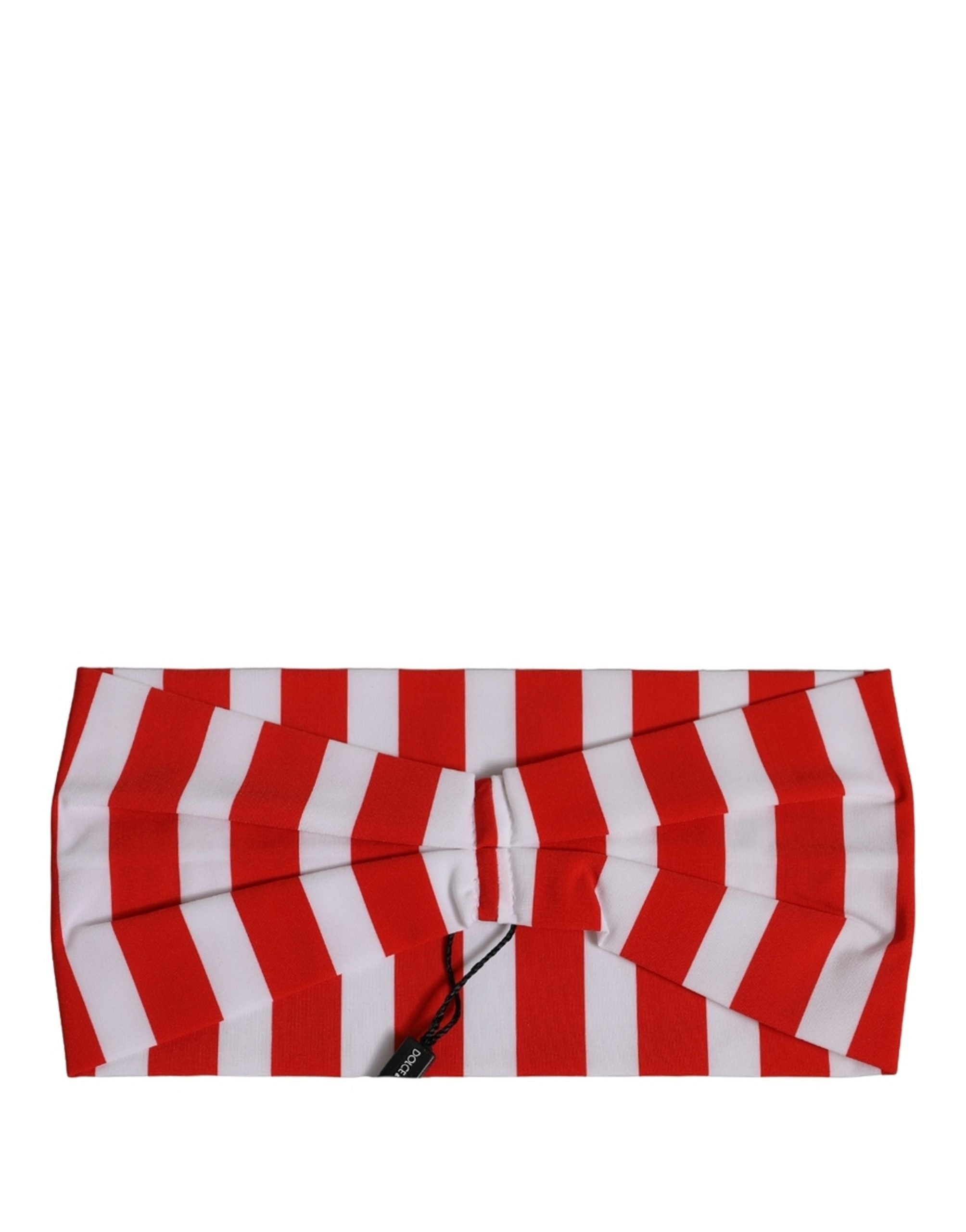 Red White Stripes Nylon Head Wrap One Size Headband