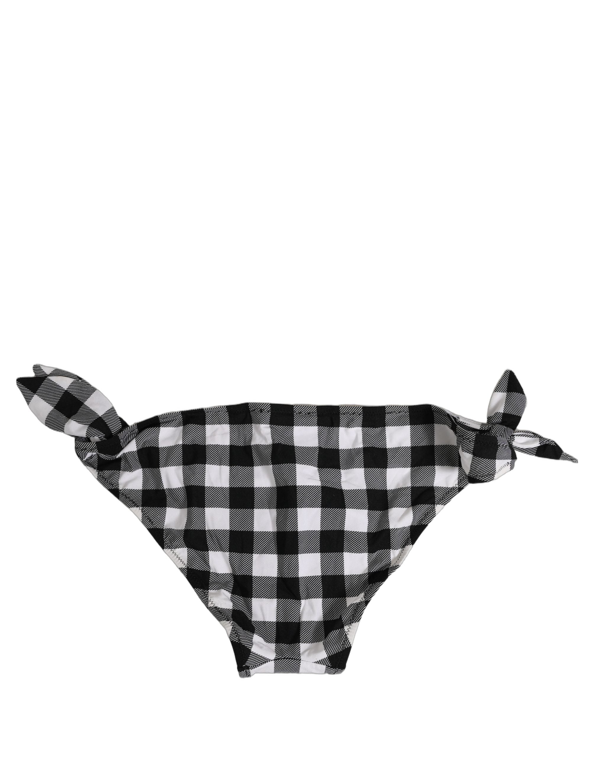 Black White Checkered Beachwear Bikini Bottom