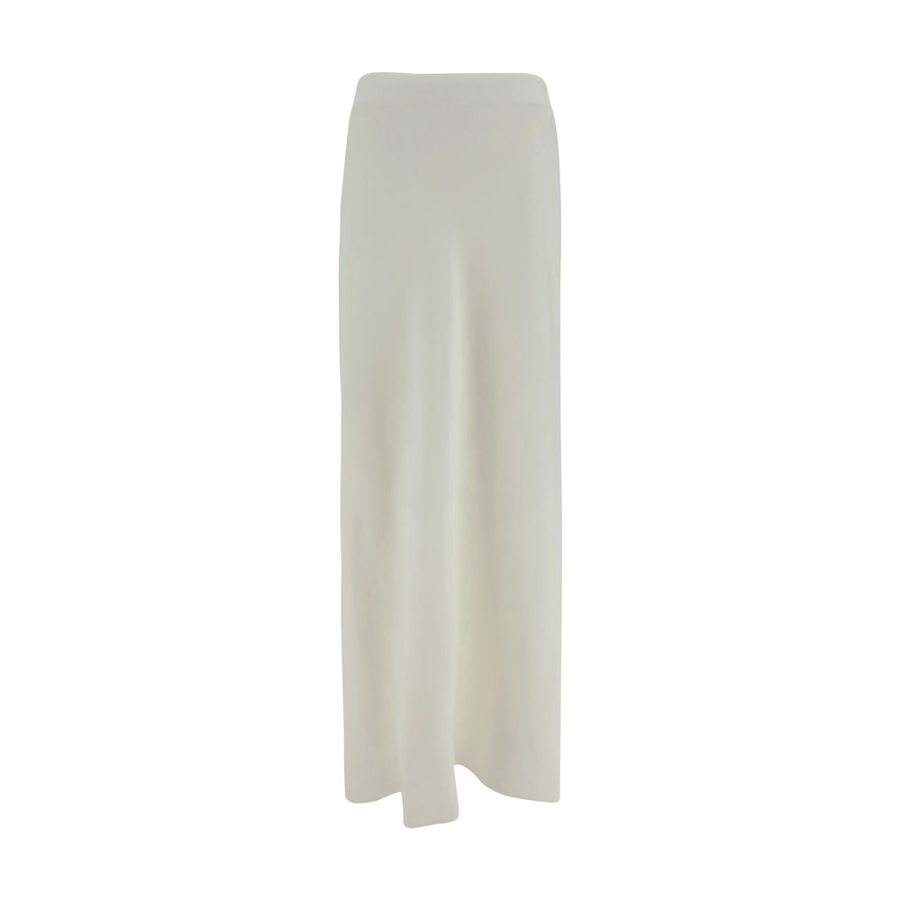 White Viscose Long Skirt
