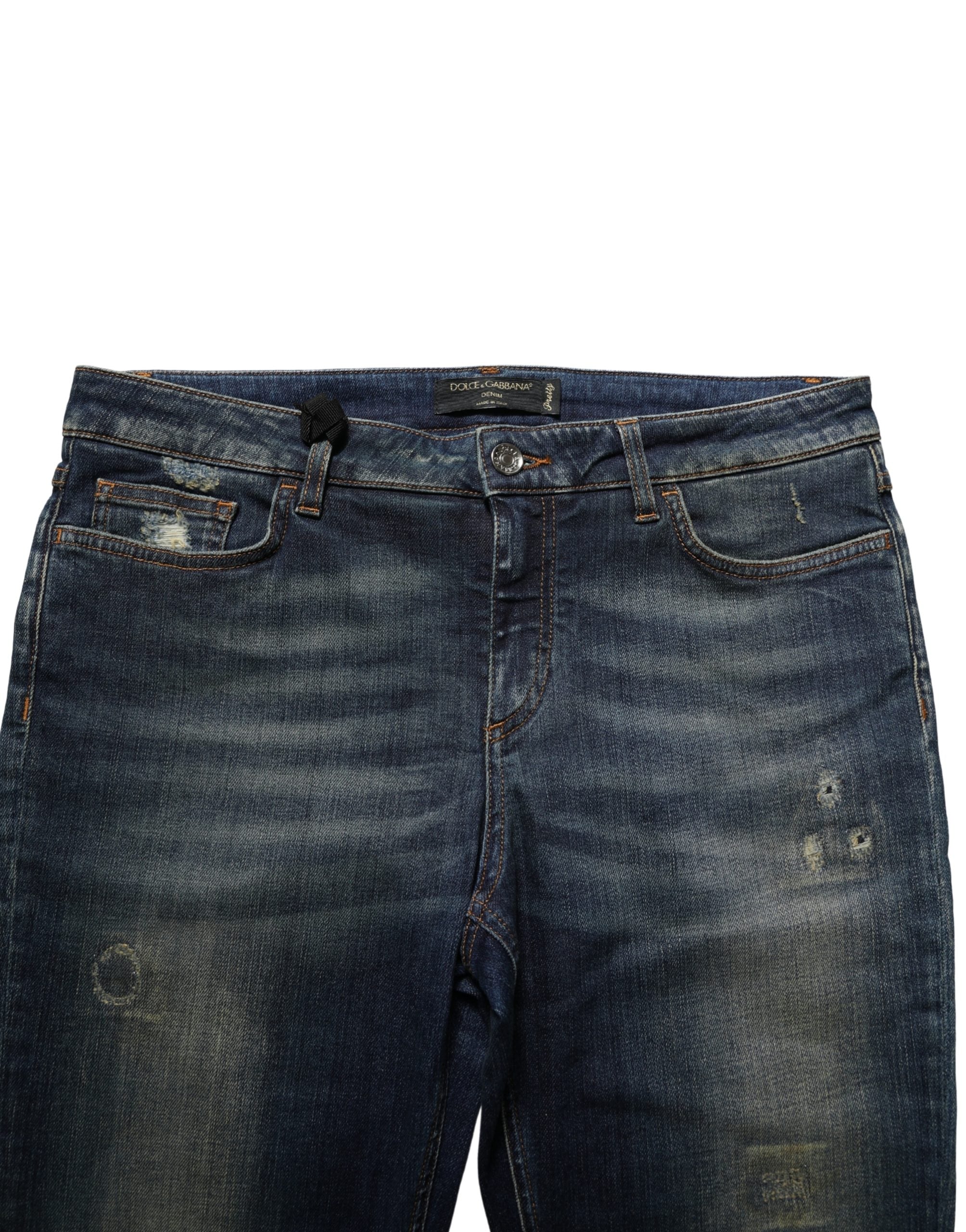 Blue Cotton Stretch Skinny Denim Jeans