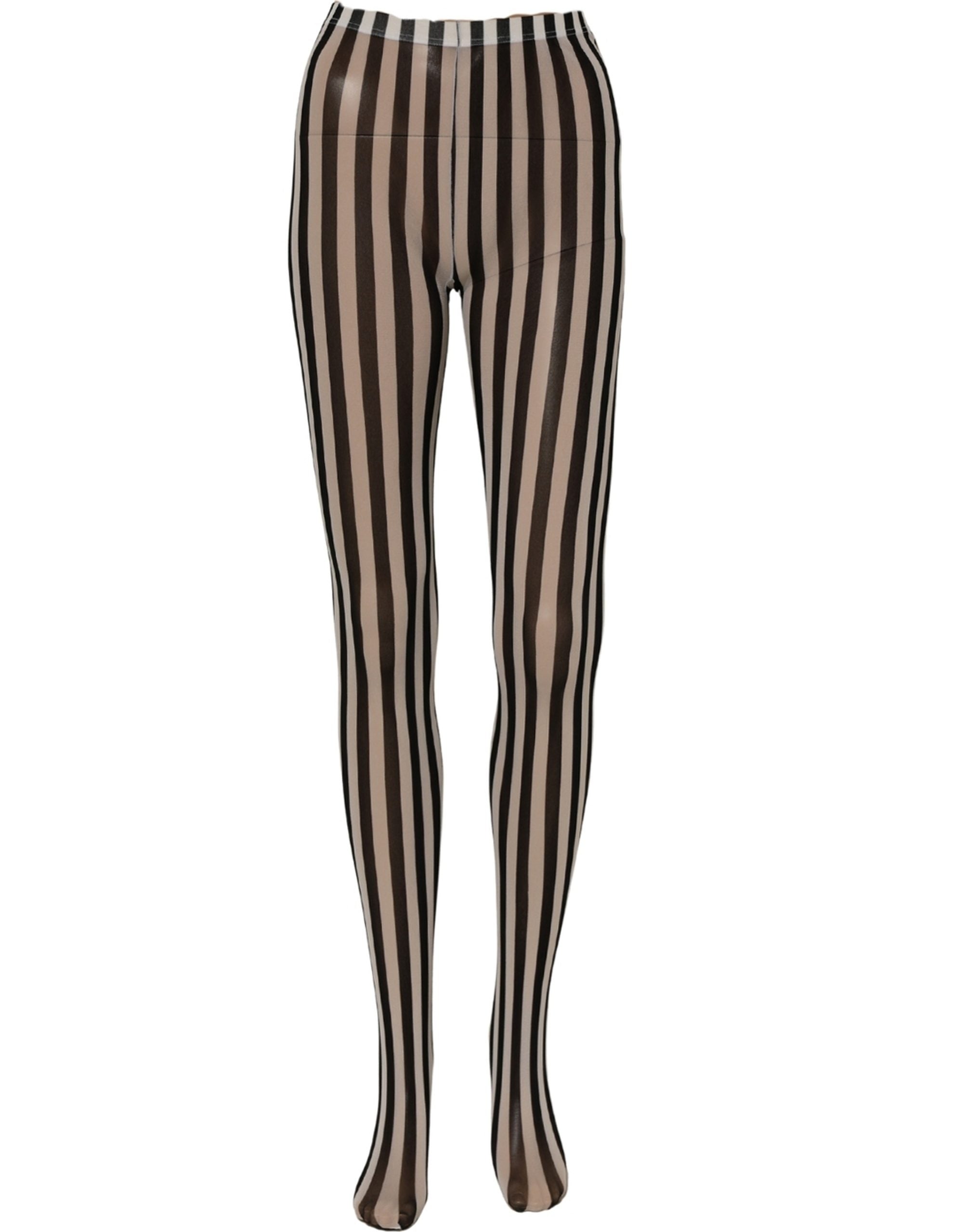 Black White Stripes Tights Stocking Pantyhose Socks