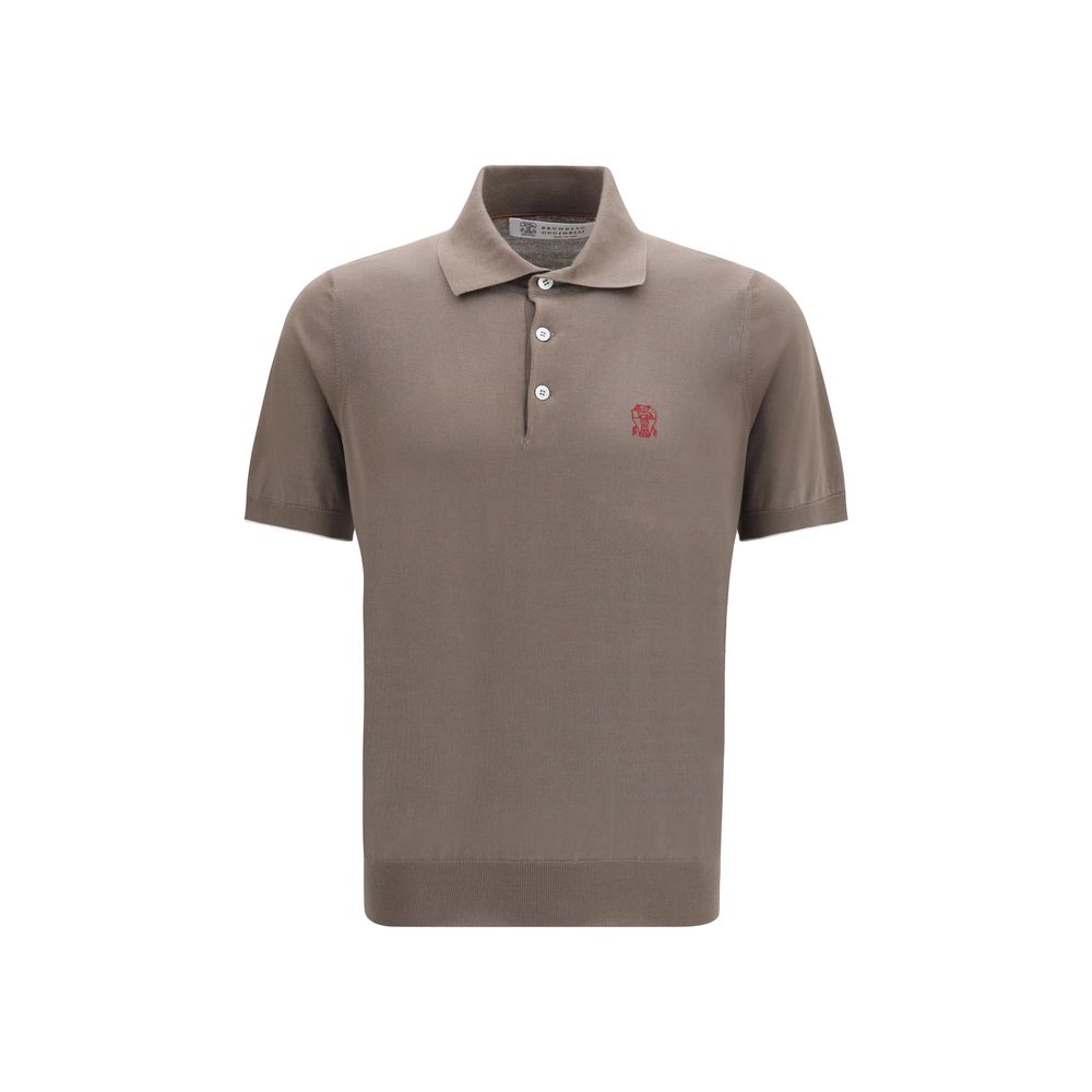 Brown Cotton Polo Shirt