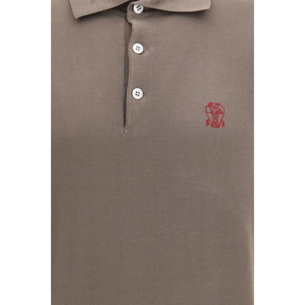 Brown Cotton Polo Shirt