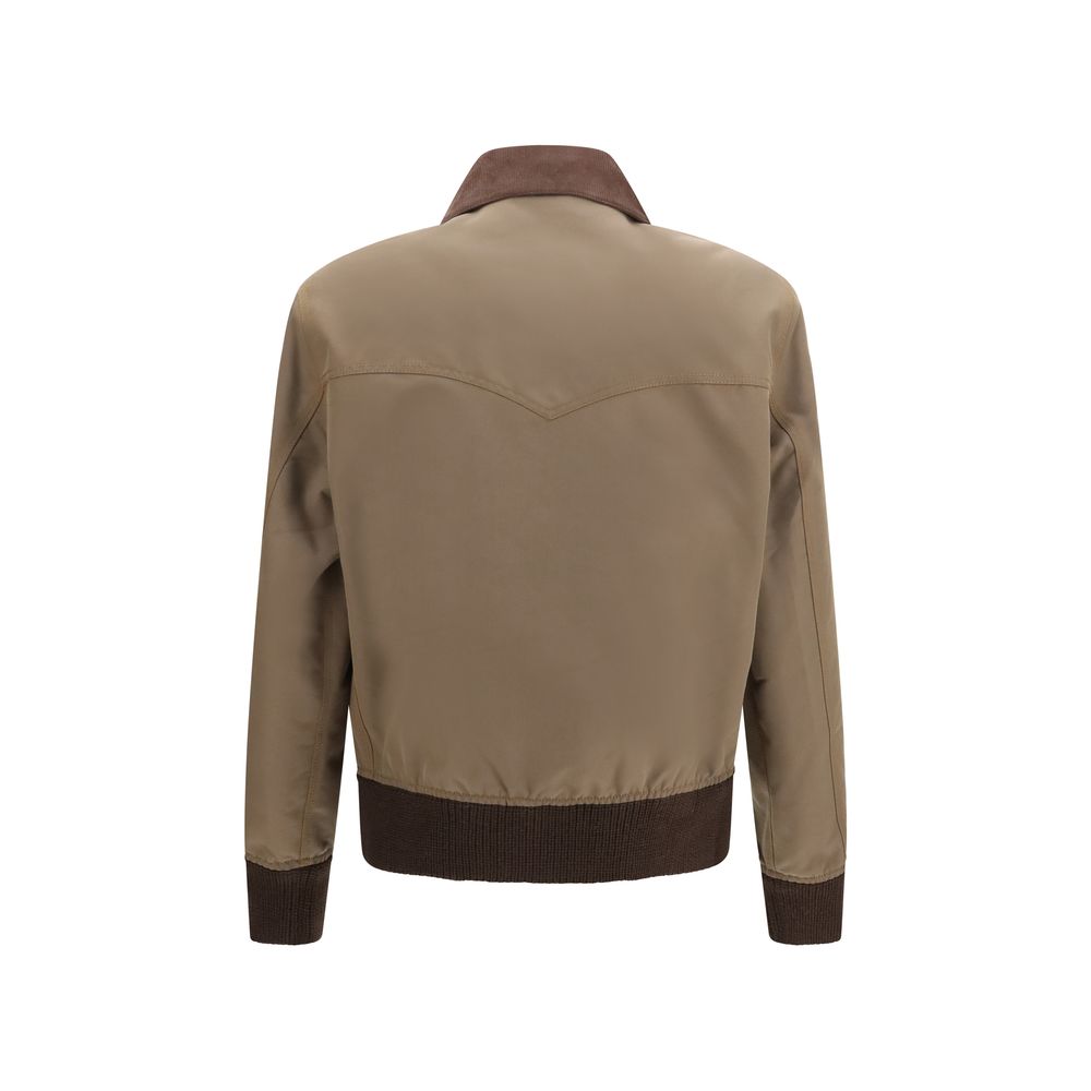 Brown Cotton Full-Length Jacket