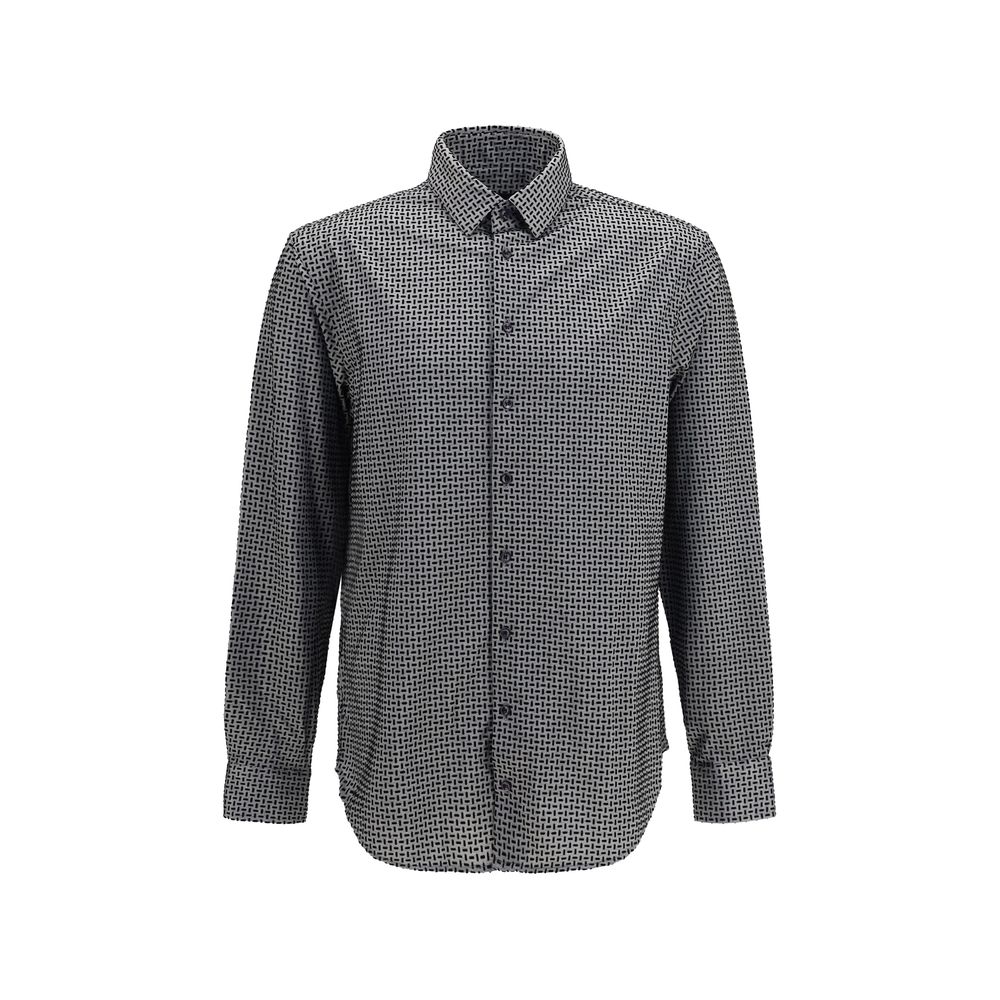 Gray Cotton Pattern Shirt