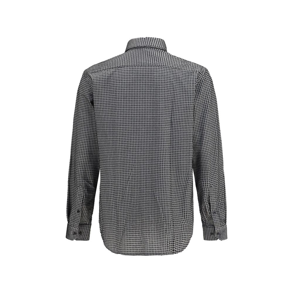 Gray Cotton Pattern Shirt