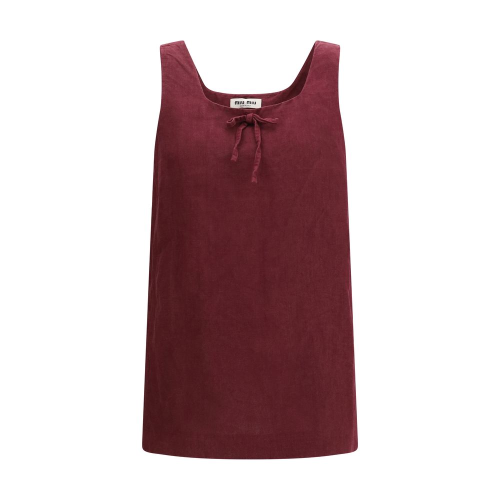 Bordeaux Linen Casual Dress